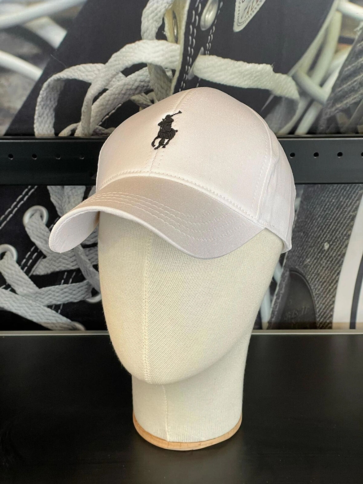 Polo Nakışlı Beyaz Renk Pamuklu Cap Şapka