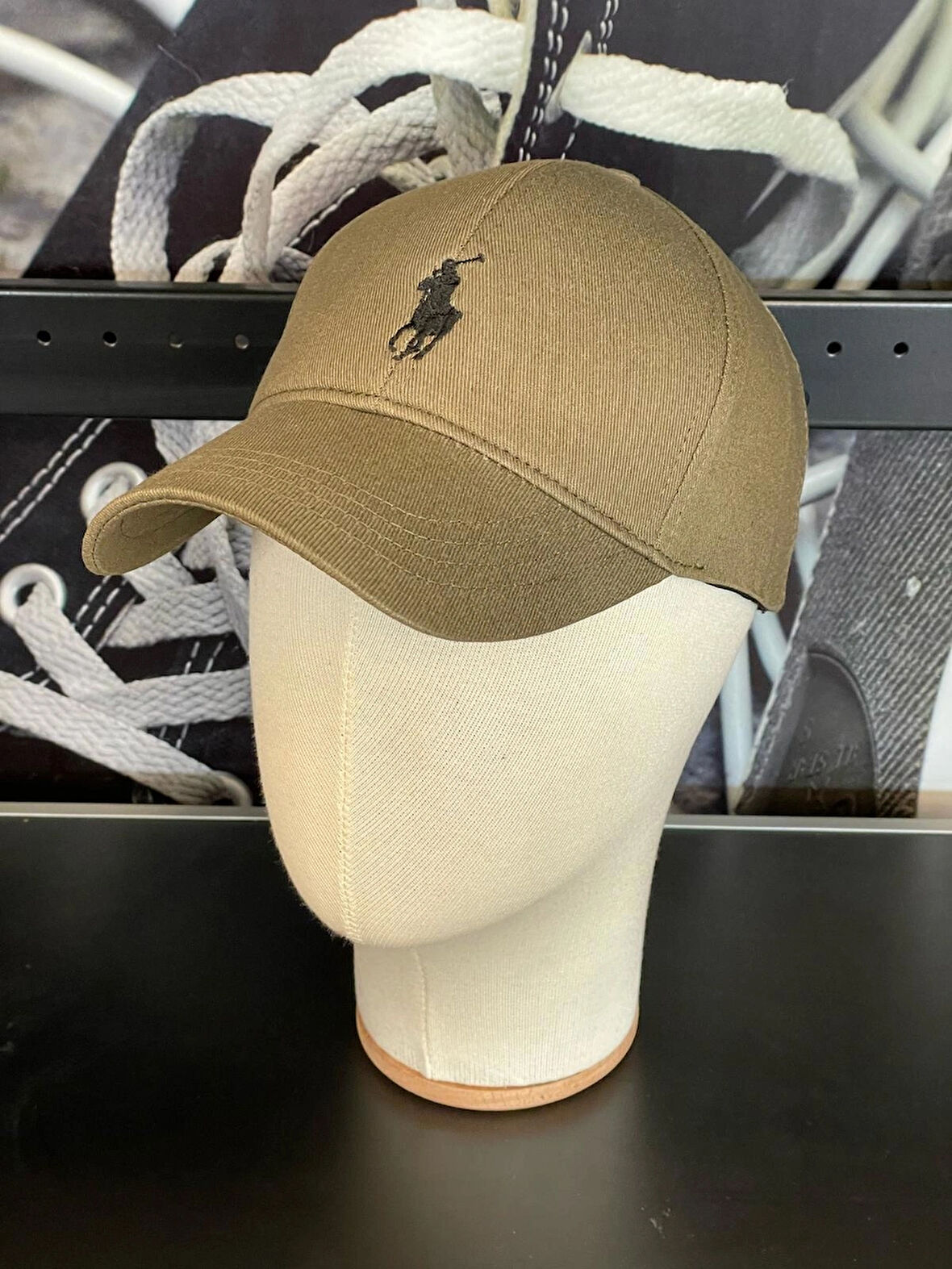 Polo Nakışlı Haki Renk Pamuklu Cap Şapka