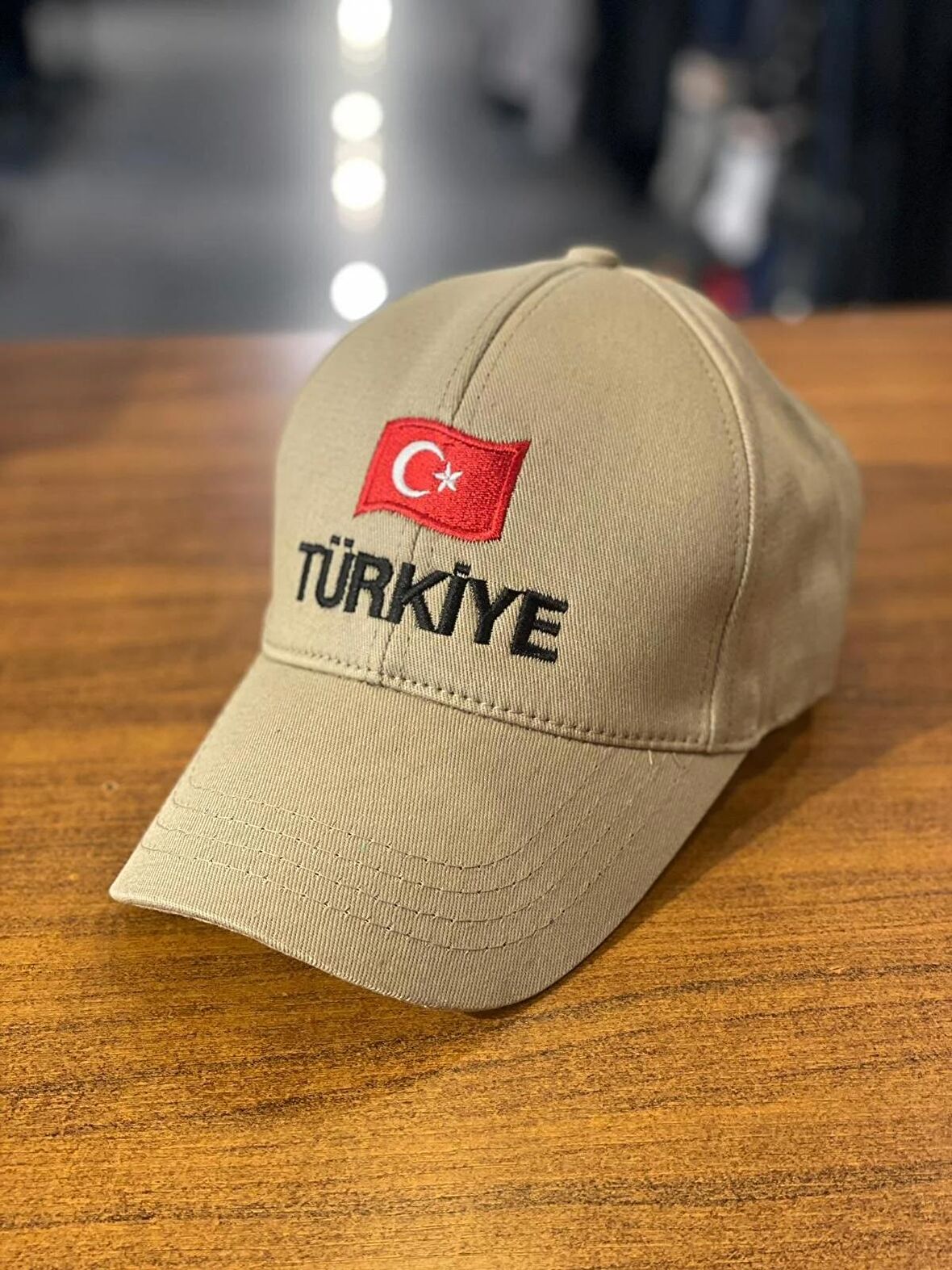 Türkiye Nakışlı Bej Renk Pamuklu Cap Şapka