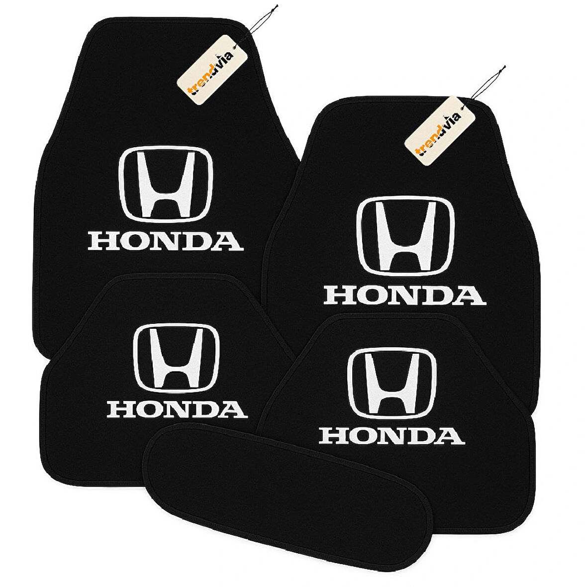 Siyah Renk Honda Logolu Oto Halı Paspas 5 Parça – Araca Özel Kesim, Kolay Temizlik, Kaymaz Zemin Koruma
