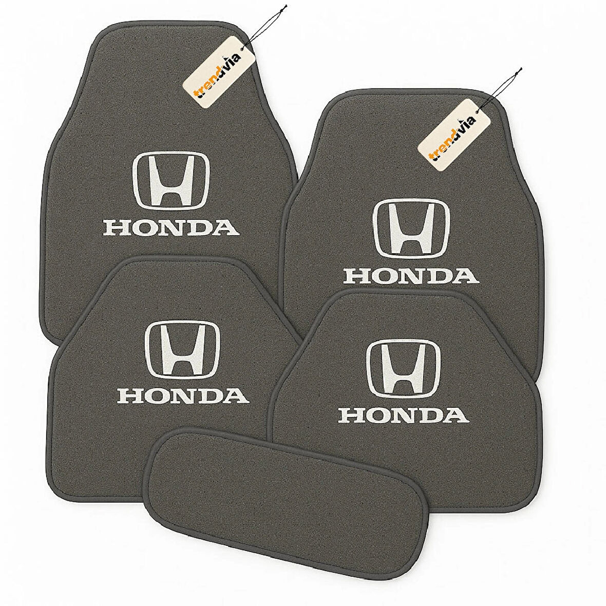 Gri Renk Honda Logolu Oto Halı Paspas 5 Parça – Araca Özel Kesim, Kolay Temizlik, Kaymaz Zemin Koruma