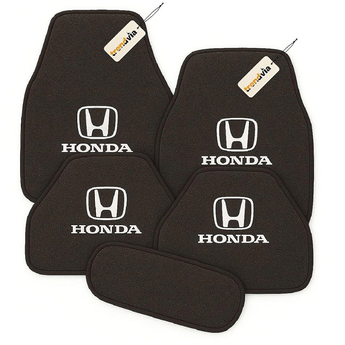 Antrasit Renk Honda Logolu Oto Halı Paspas 5 Parça – Araca Özel Kesim, Kolay Temizlik, Kaymaz Zemin Koruma
