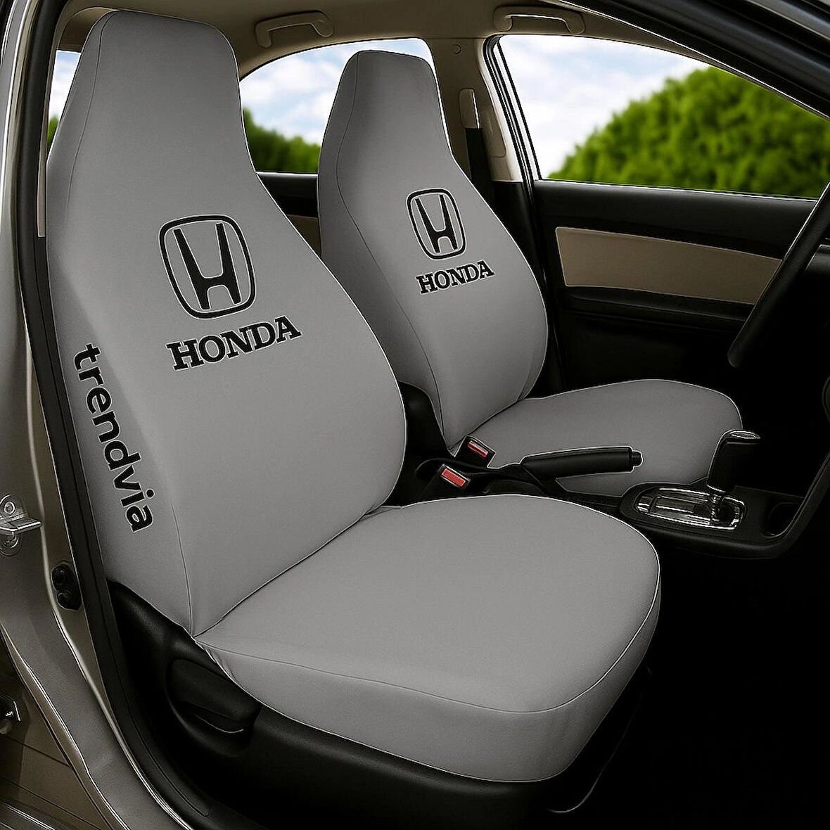 Gri Renk Honda Uyumlu Araba Koltuk Kılıfı Takımı – Penye Kumaş Ön Arka Servis Kılıfı Seti