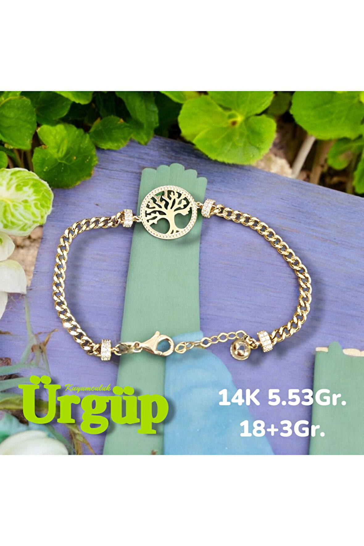 14AYAR 5.23Gram Altın Hayat Ağacı Bileklik