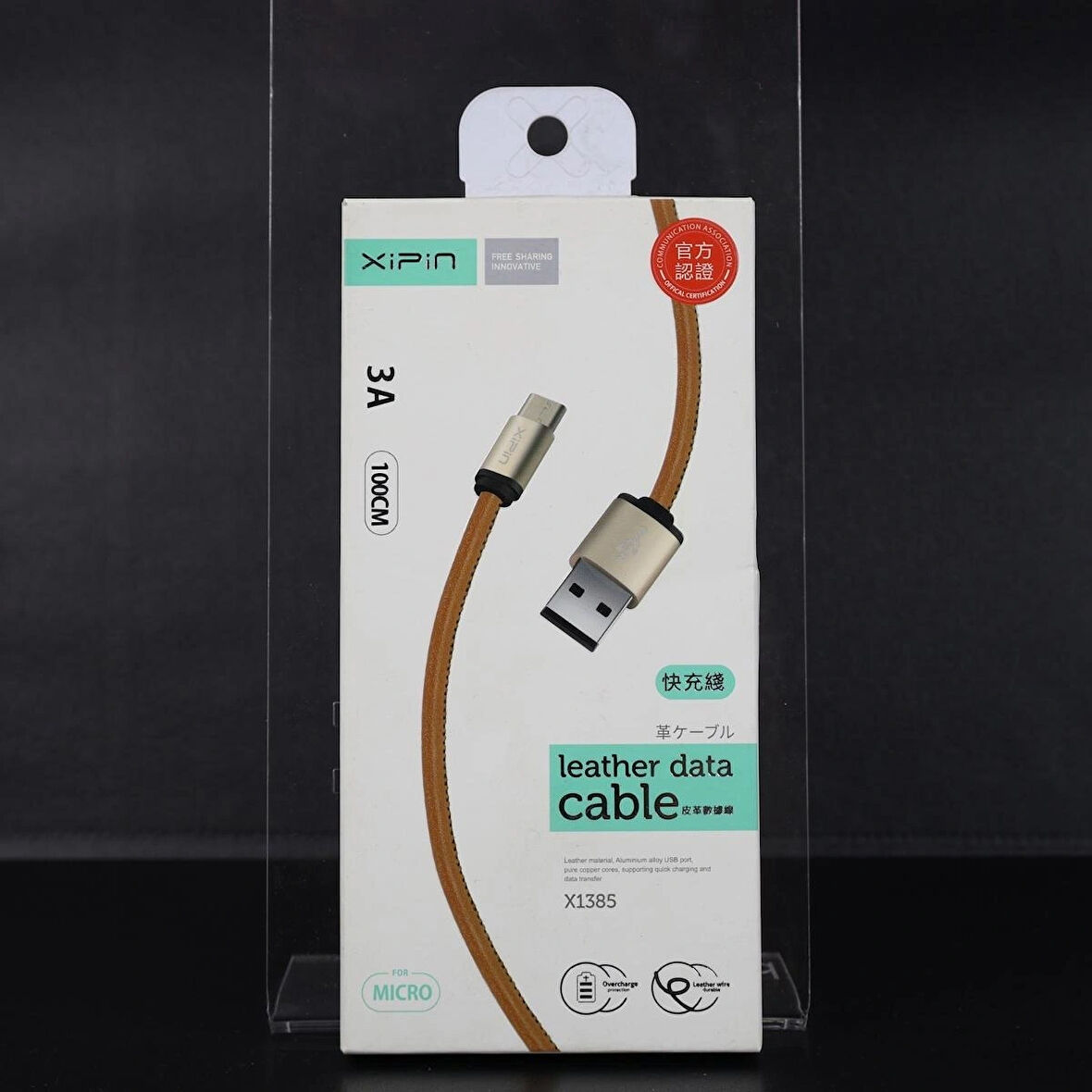 Xipin X1385 100cm Deri Kaplama Micro USB Hızlı Şarj ve Data Kablosu