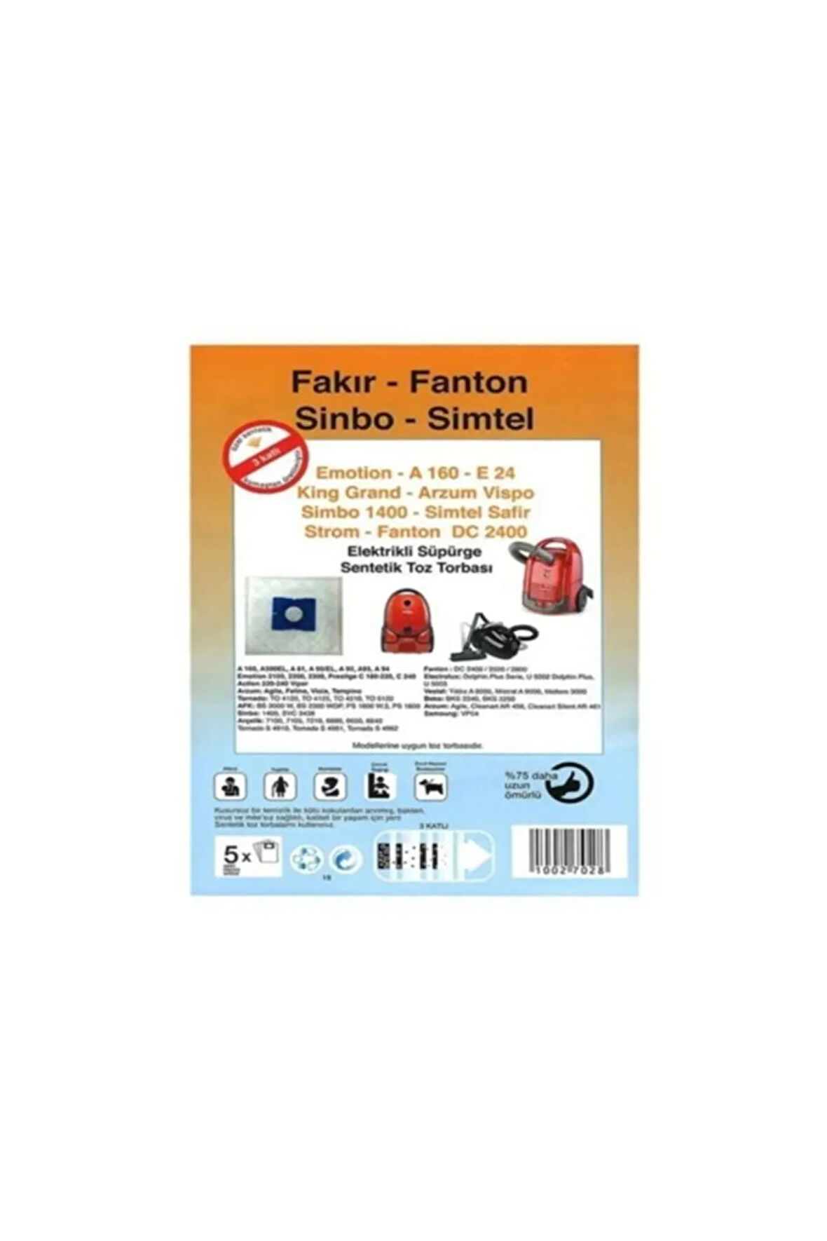 Fakir Emotion A160-E240 Uyumlu Toz Torbası 5 ADET