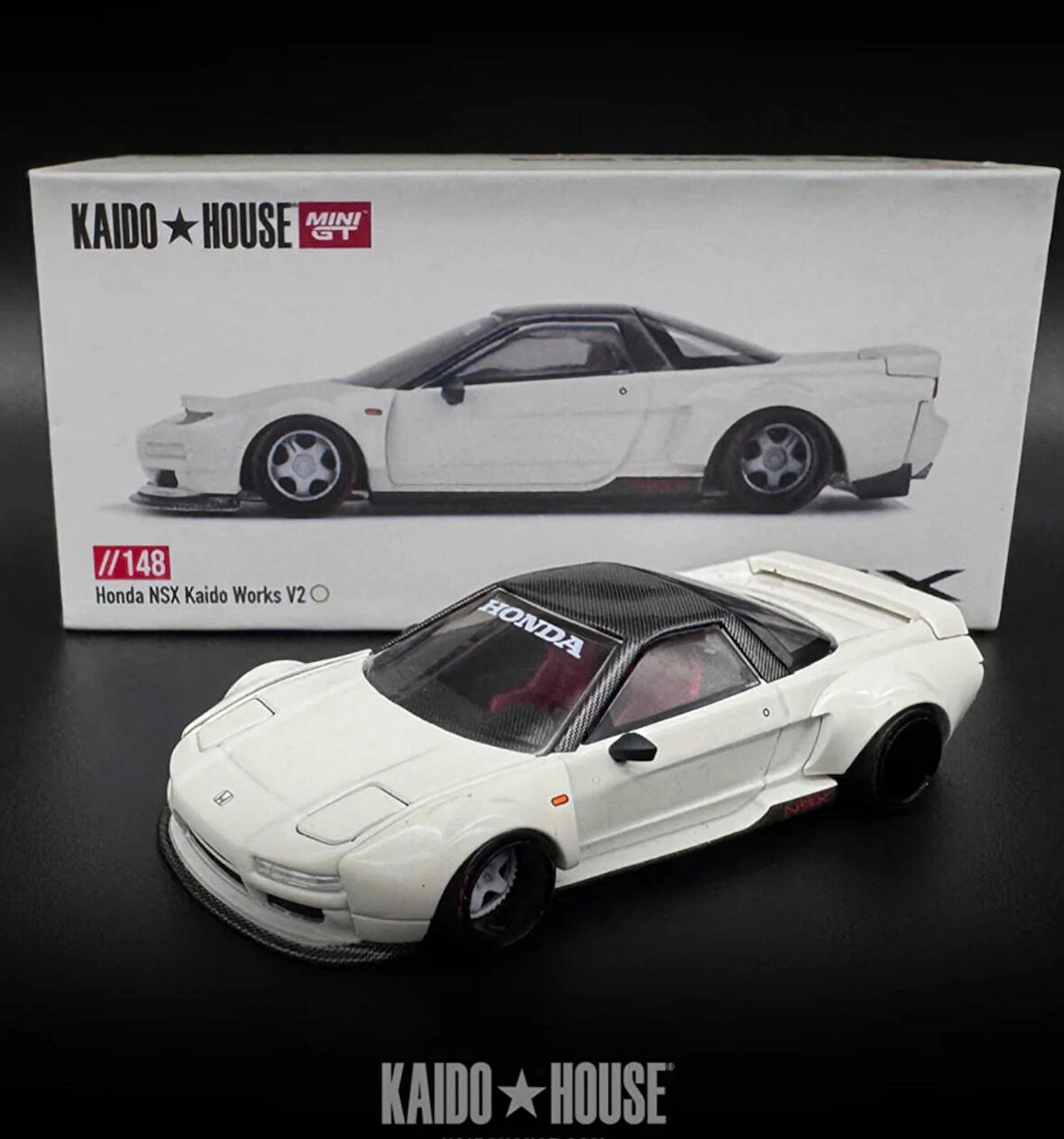 Mini GT 1:64 Honda NSX (NA1) Kaido WORKS V2 - Beyaz Diecast Model Araba 