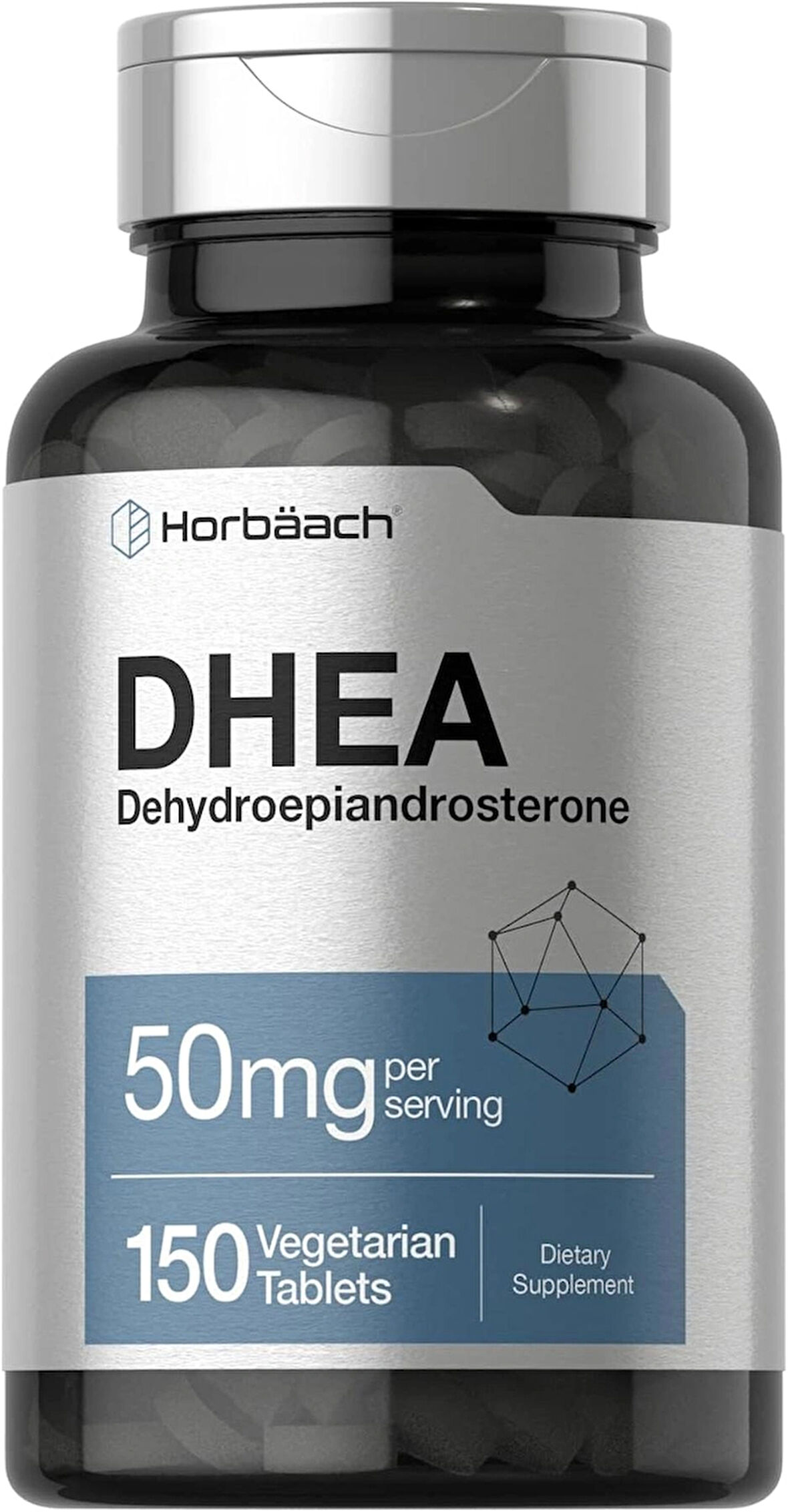 Horbaach DHEA 50mg 150 Tablets | Non-GMO, Gluten Free Supplement