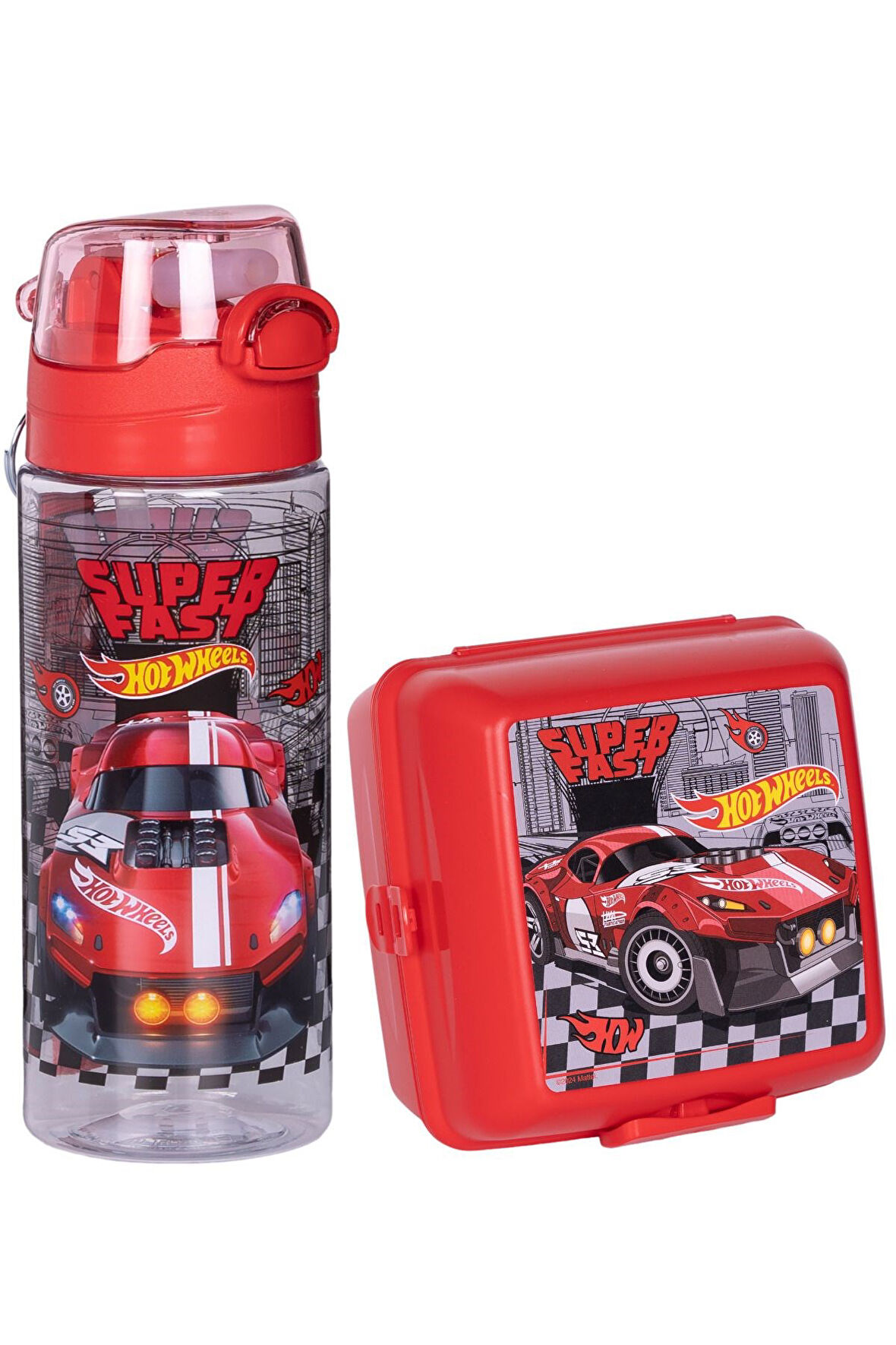 Hot Wheels 500 ml Matara-suluk ve Beslenme Kutusu