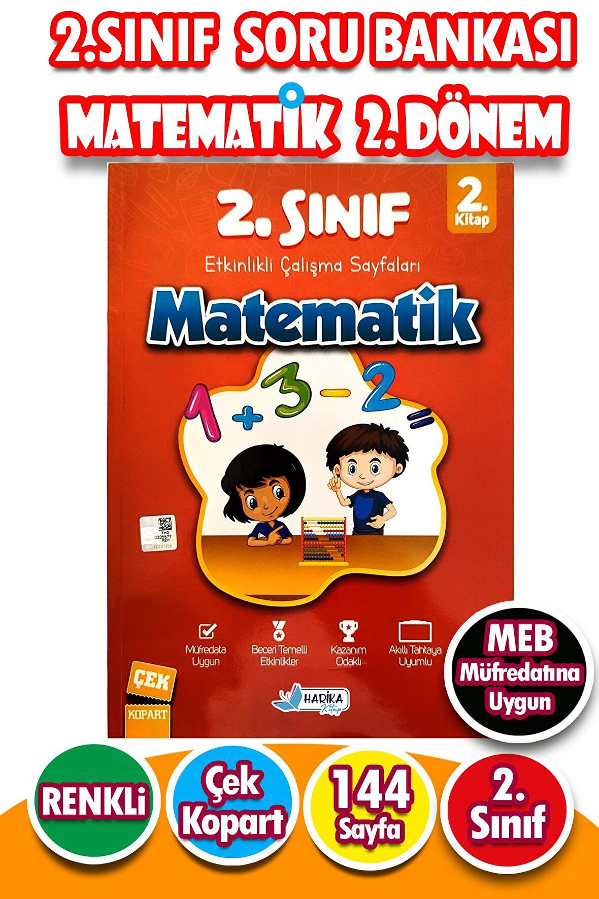 2.Sınıf Matematik 2.Dönem - Etkinlikli Çalışma ve Soru Bankası Kitabı