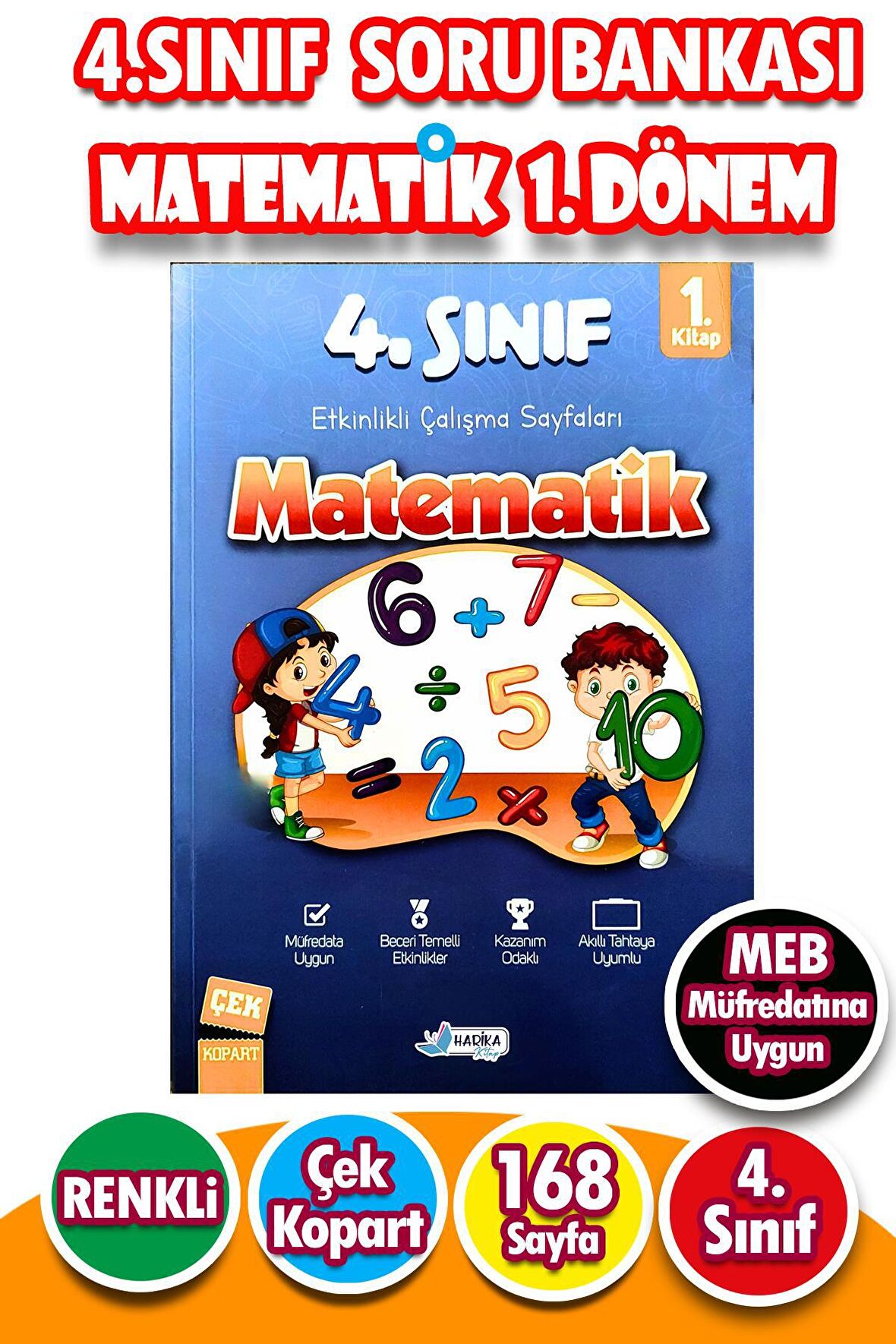 4.Sınıf Matematik 1.Dönem - Etkinlikli Çalışma ve Soru Bankası Kitabı