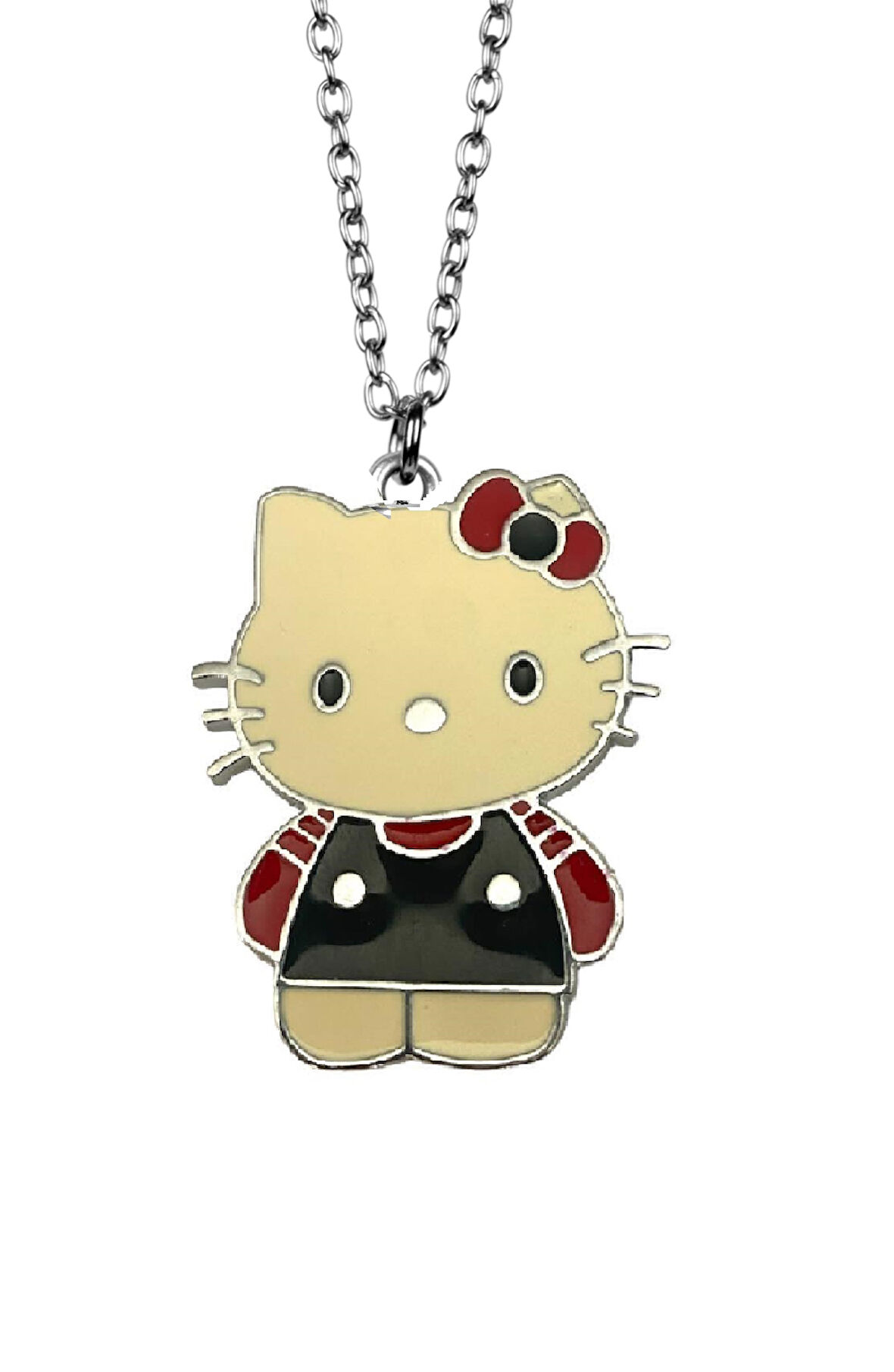 Hello Kitty Kolye Erkek Kadın Antik Gümüş Kaplama 60 cm Zincir