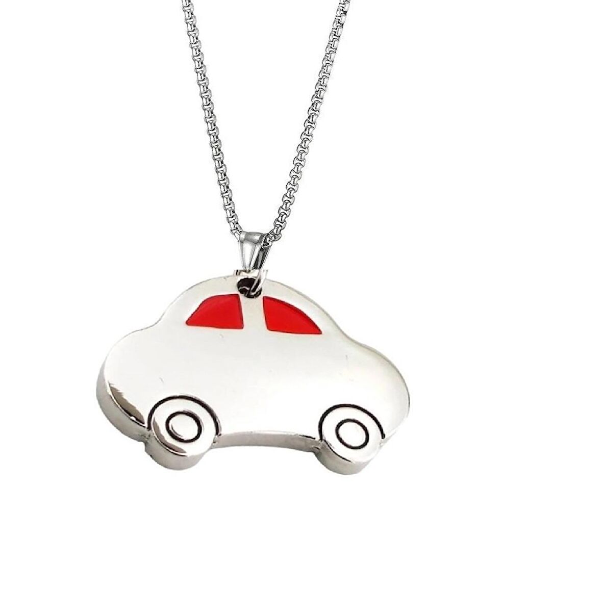 Araba Kolye Gümüş Kırmızı 