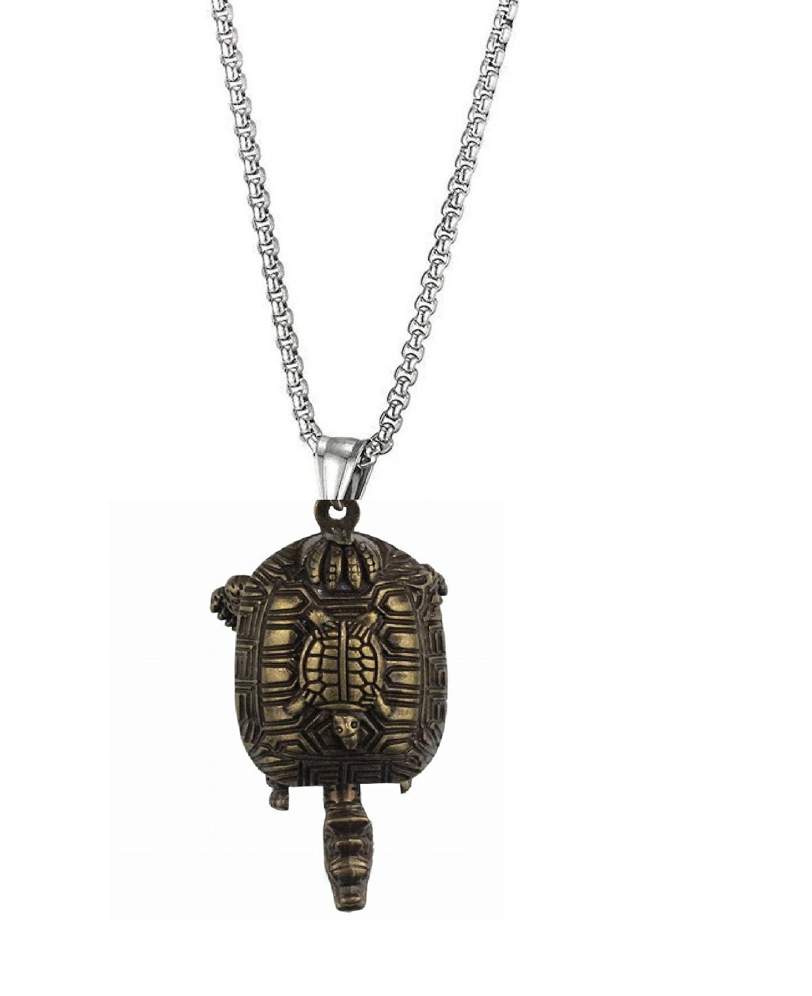 Kaplumbağa 3D Kolye Çelik 