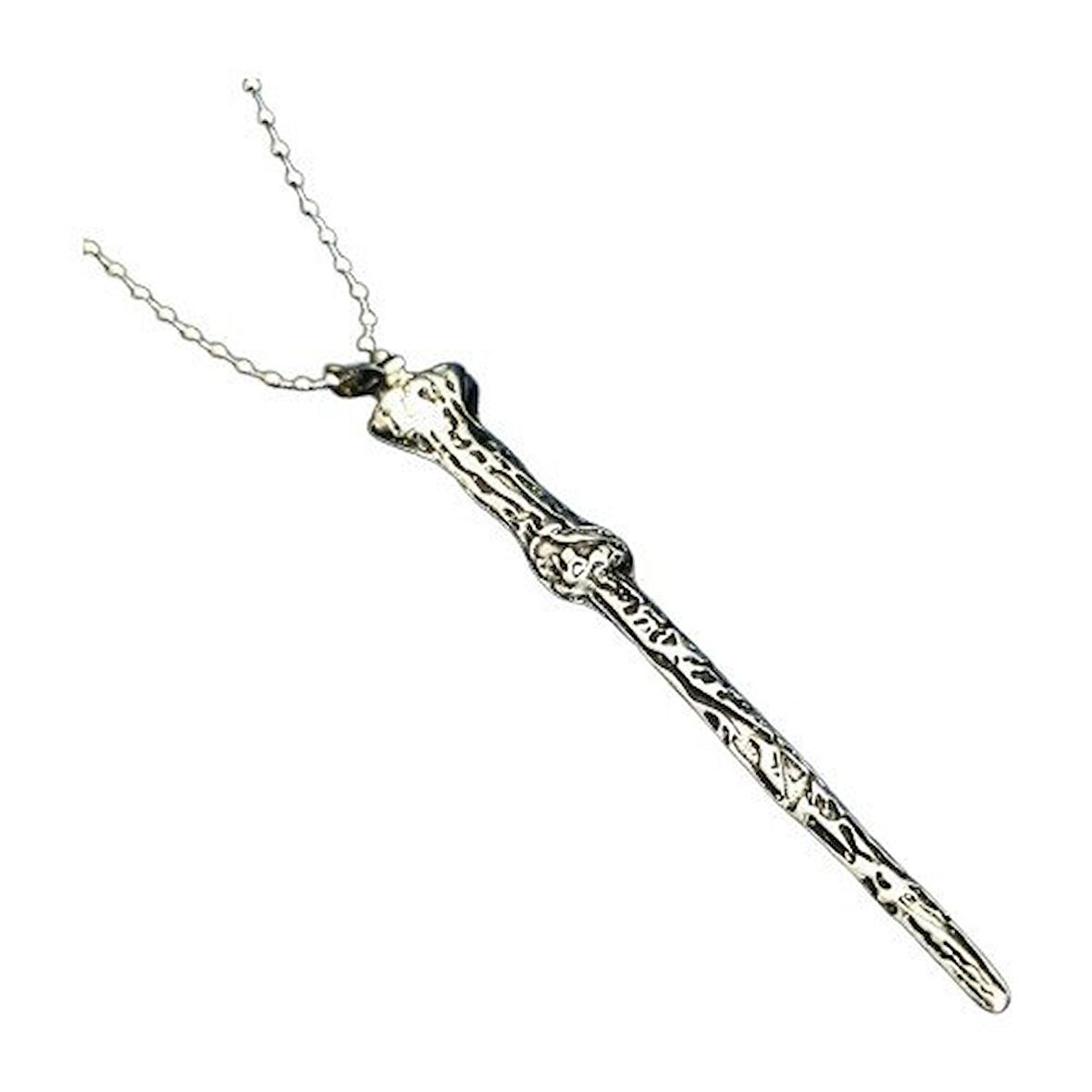 Herşey Nota Harry Potter Voldemort Asa Kolye Gümüş Kaplama Burgu Zincir