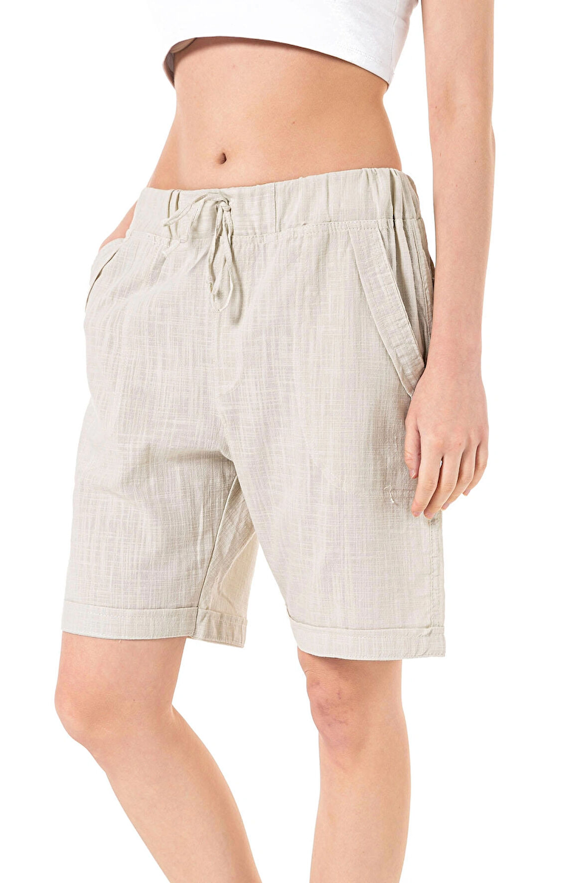 Pamuklu Orta Boy Şort - 2050