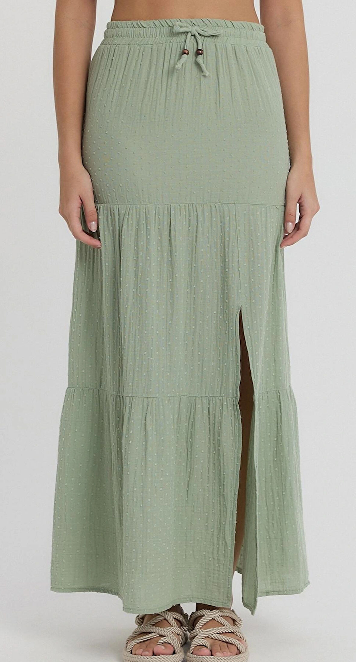 Müslin Yırtmaçlı Uzun Etek - 2120