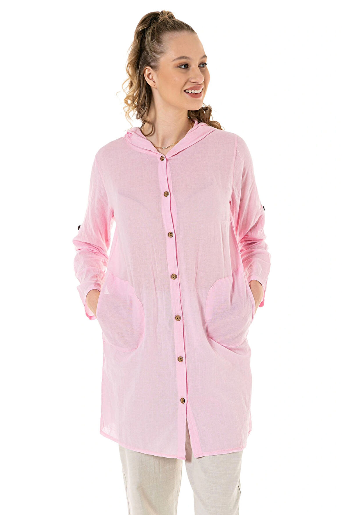 Vual Kapşonlu Tunik -1560