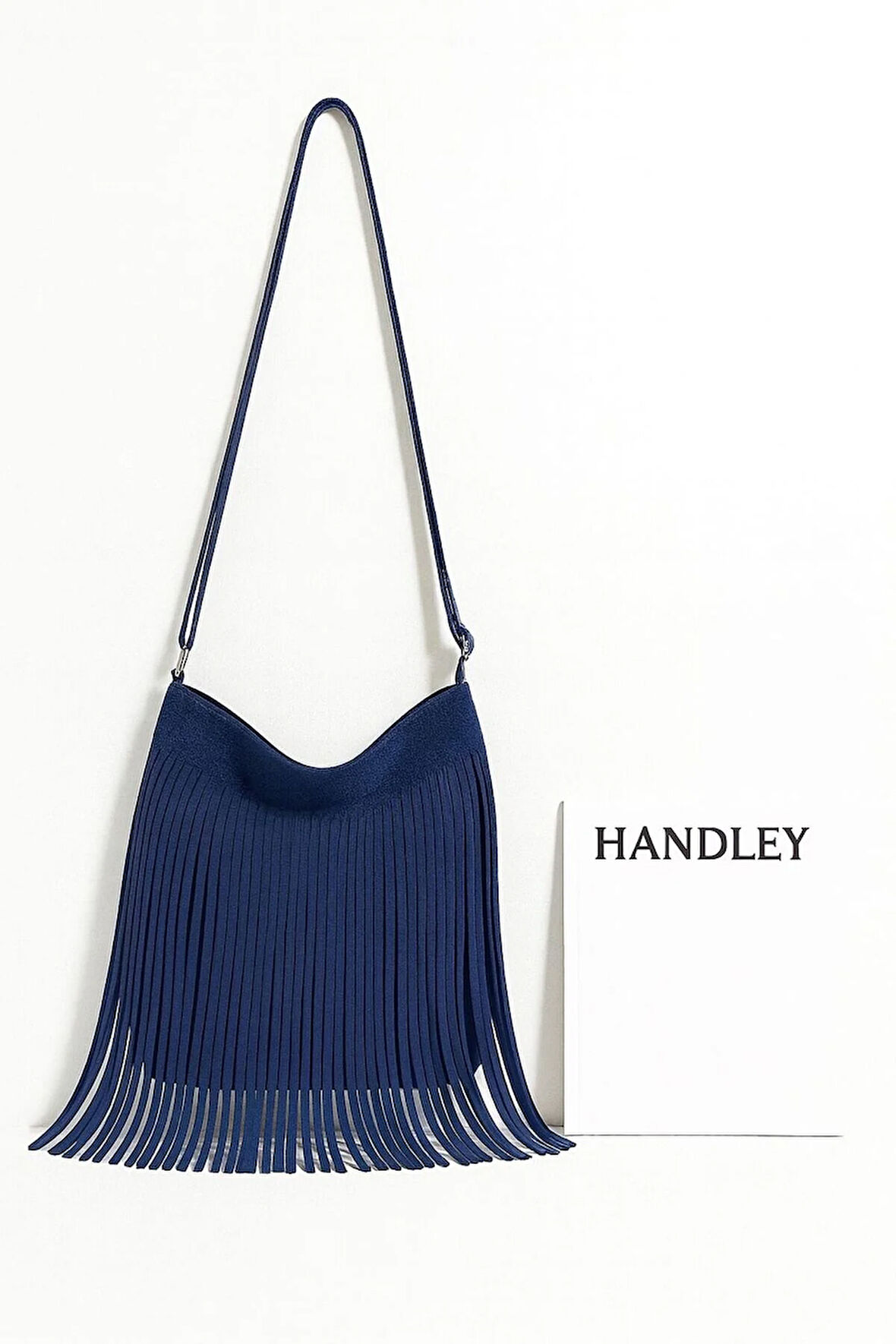 Püskül Detaylı Lüks Süet Omuz Çantası