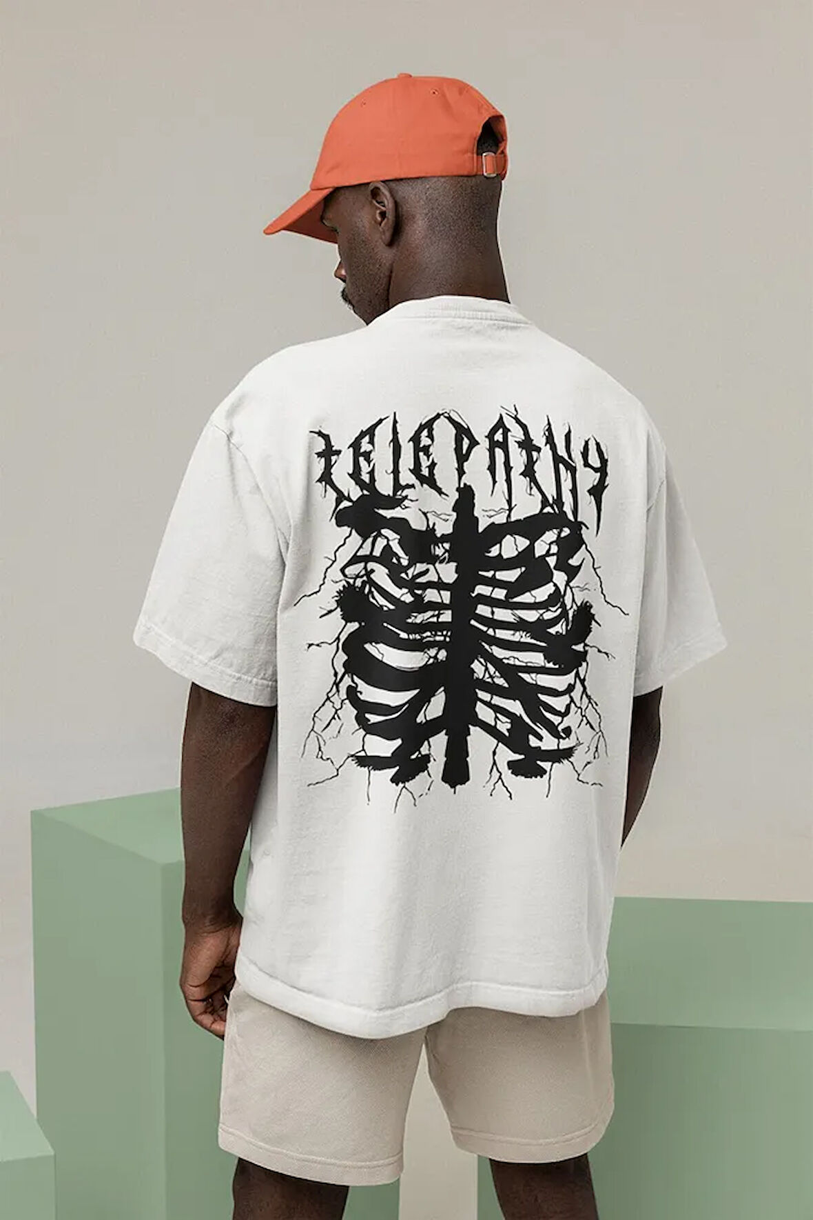 Telepathy Baskılı Unisex Tişört, Oversize Özel Tasarım Tişört