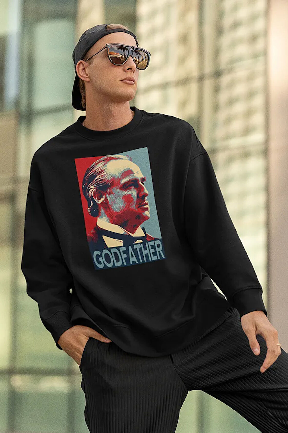 Godfather Baskılı Unisex Oversize Film Karakteri Sweatshirt