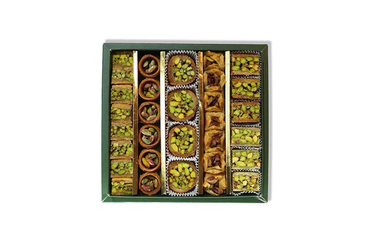 Antep Fıstıklı Kadayıflı Karışık Baklava Kutusu 400 G