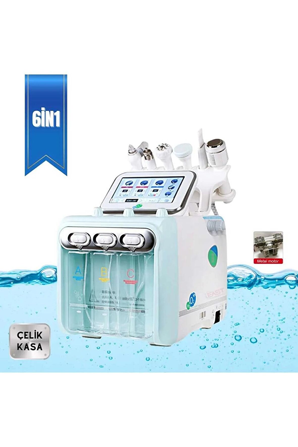 Hydrafacial Amerikan Cilt Bakım Cihazı 6 in 1 Özellik Büyük Motor - Çelik Kasa