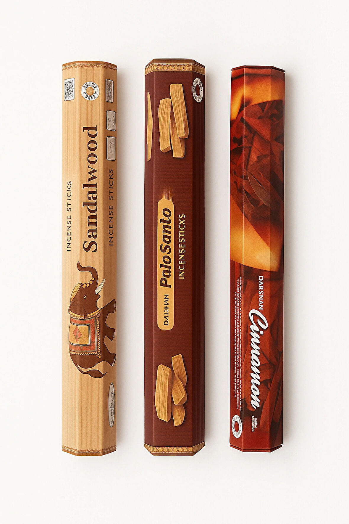 Hyge "Odra" 3’lü Doğal Ağaç Aromalı Çubuk Tütsü Seti – Palo Santo, Sandal Ağacı, Tarçın – 3x20’li Paket – Uzun Süreli Yanma – Huzurlu ve Ferah Atmosfer