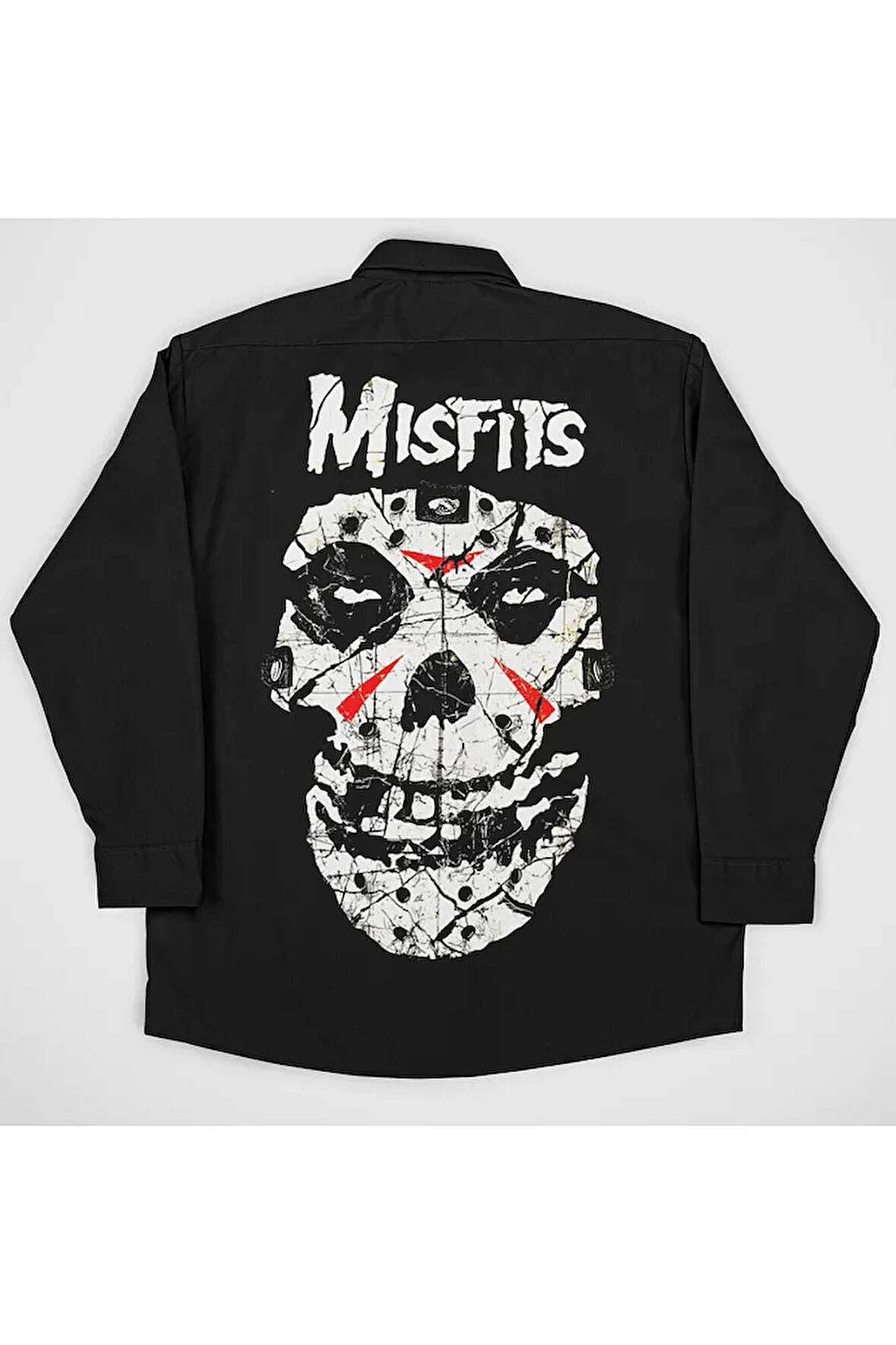 Misfits Müzik Grubu Baskılı Unisex Rock Metal Cepli Gömlek