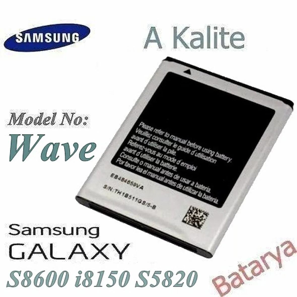Samsung i8150 Wonder Batarya Samsung S8600 S5690 S5820 Uyumlu Batarya