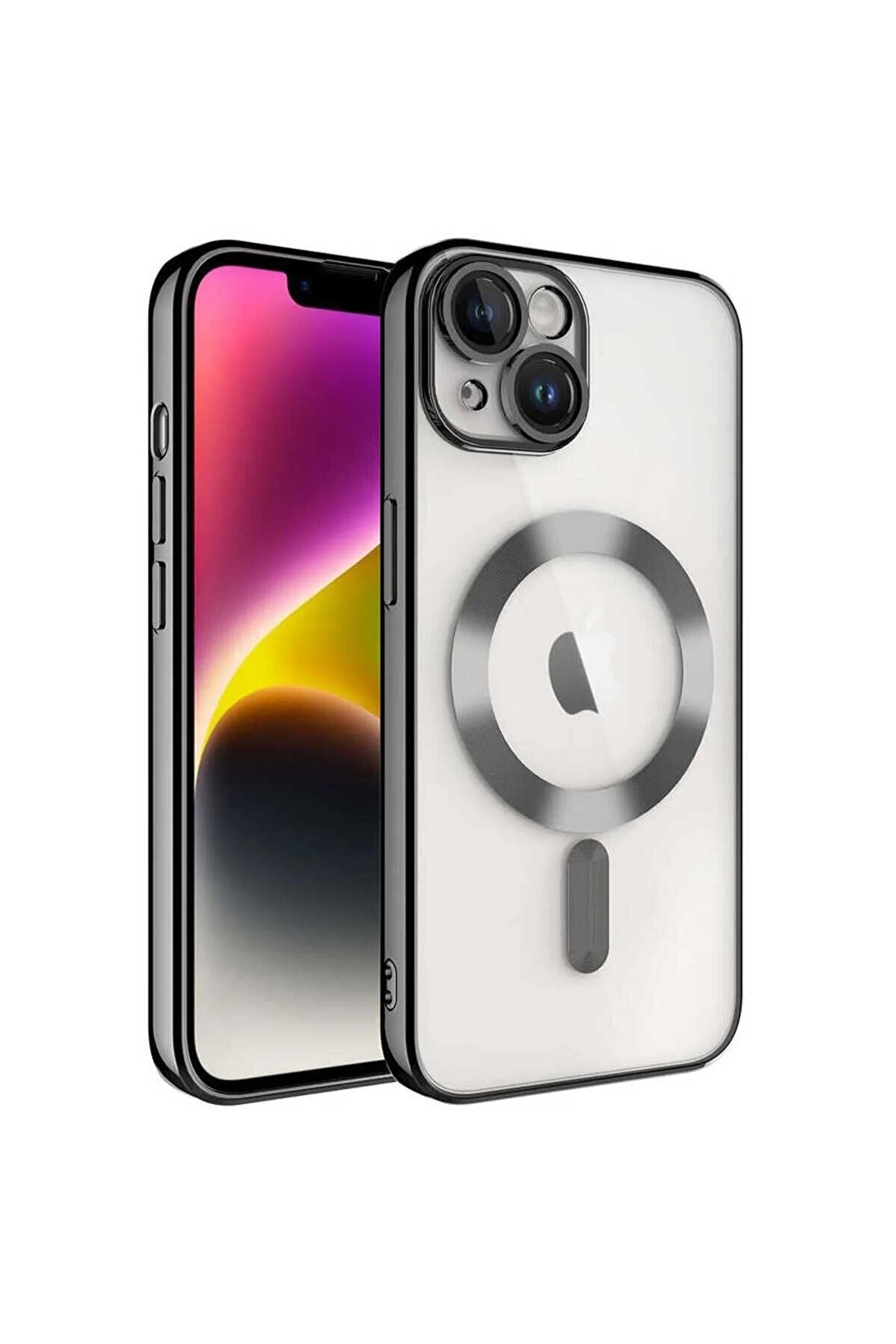 Apple iPhone 15 PLUS Kılıf Kamera Lens Korumalı Renkli Magsafe Şeffaf Silikon