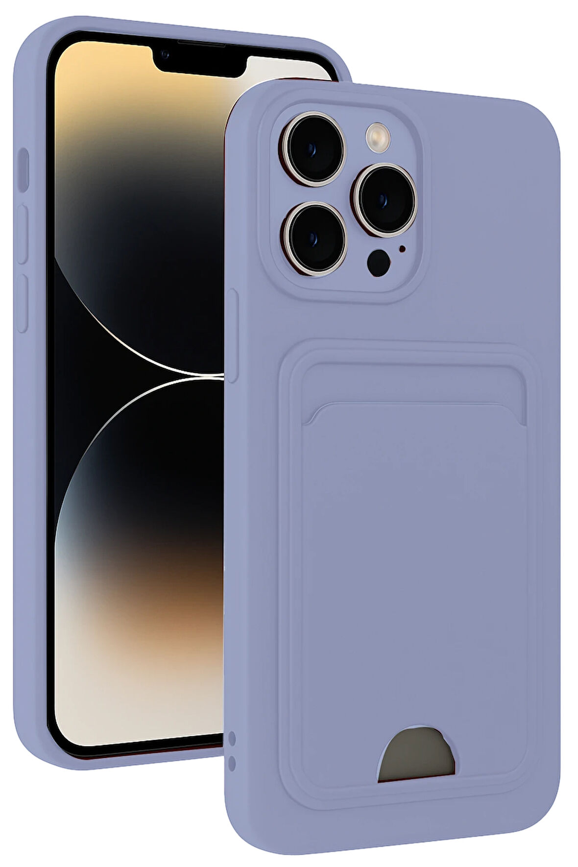 Apple iPhone 13 Pro Kılıf Kartlıklı Soft Silikon Azn-Kelvin