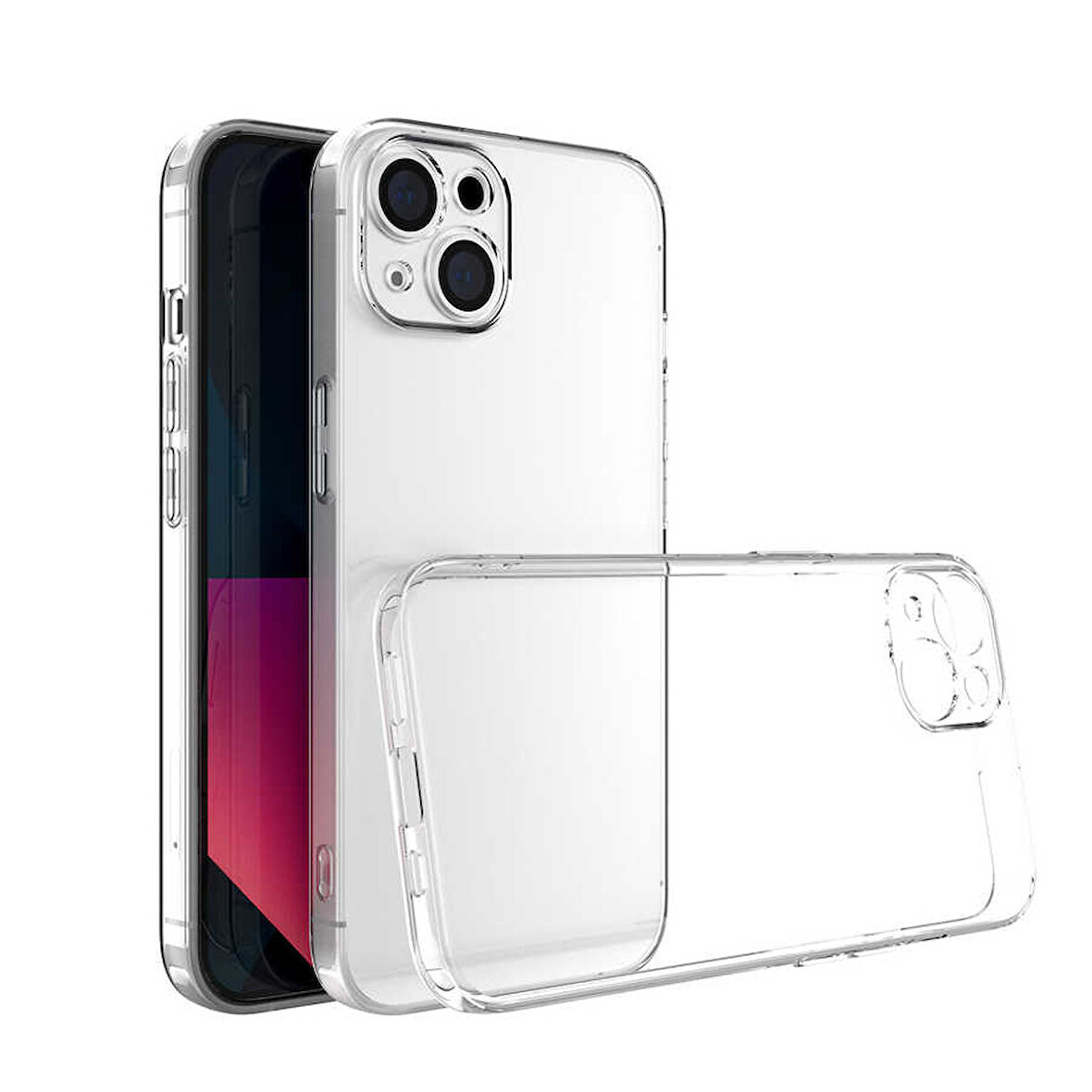 Apple iPhone 13 Kılıf Şeffaf İnce Esnek Silikon Kılıf Zipax-Süper