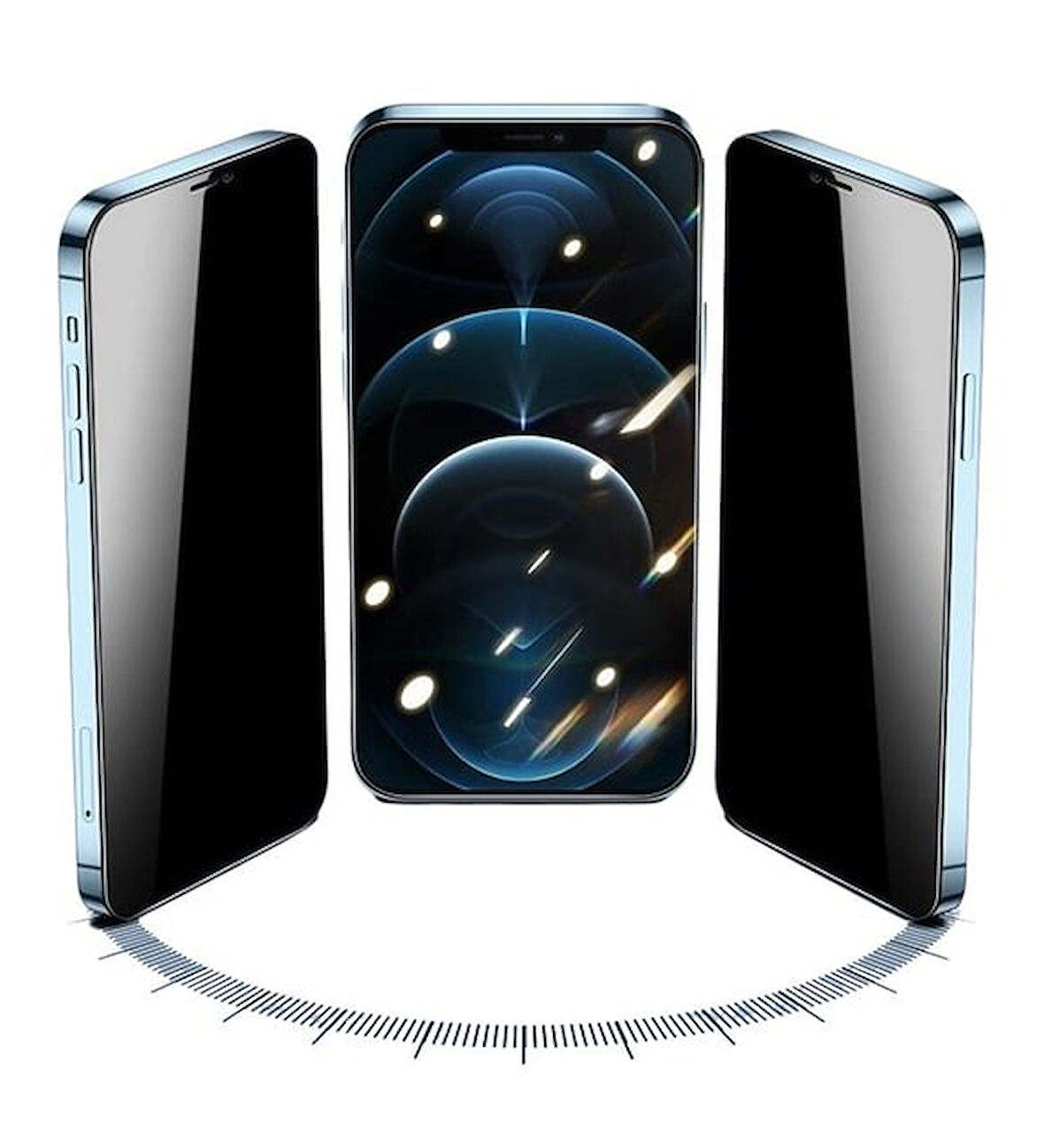Apple iPhone 14 Cam Ekran Koruyucu 5D Hayalet Privacy Gizli Zr-5DPrivacy