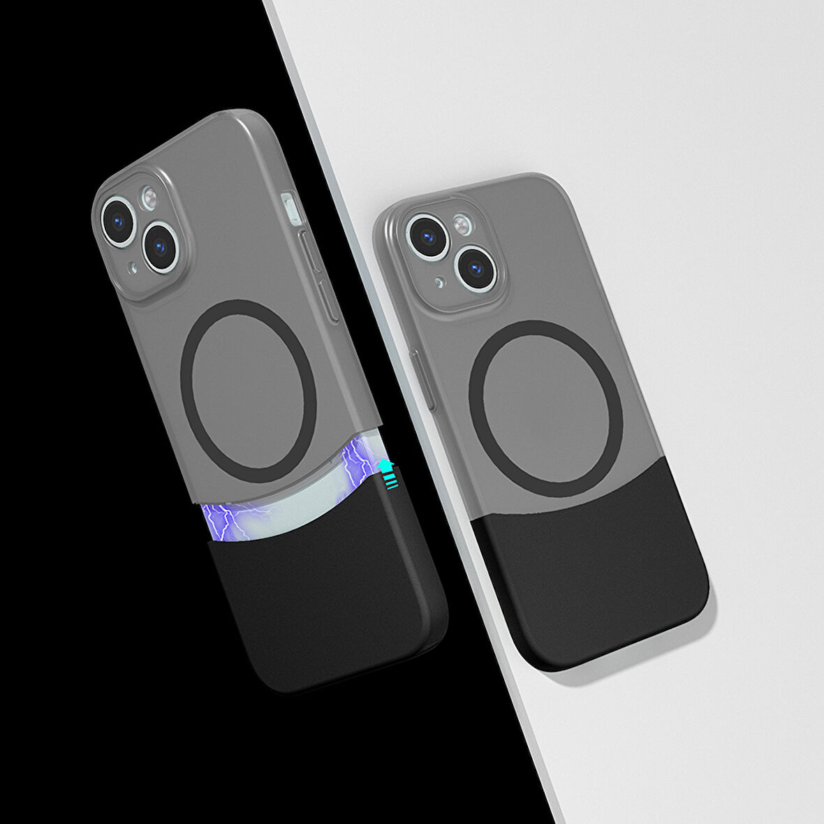 Apple iPhone 15 Kılıf Şık Tasarım Mıknatıslı Magesafe Özellikli Zr-Duble