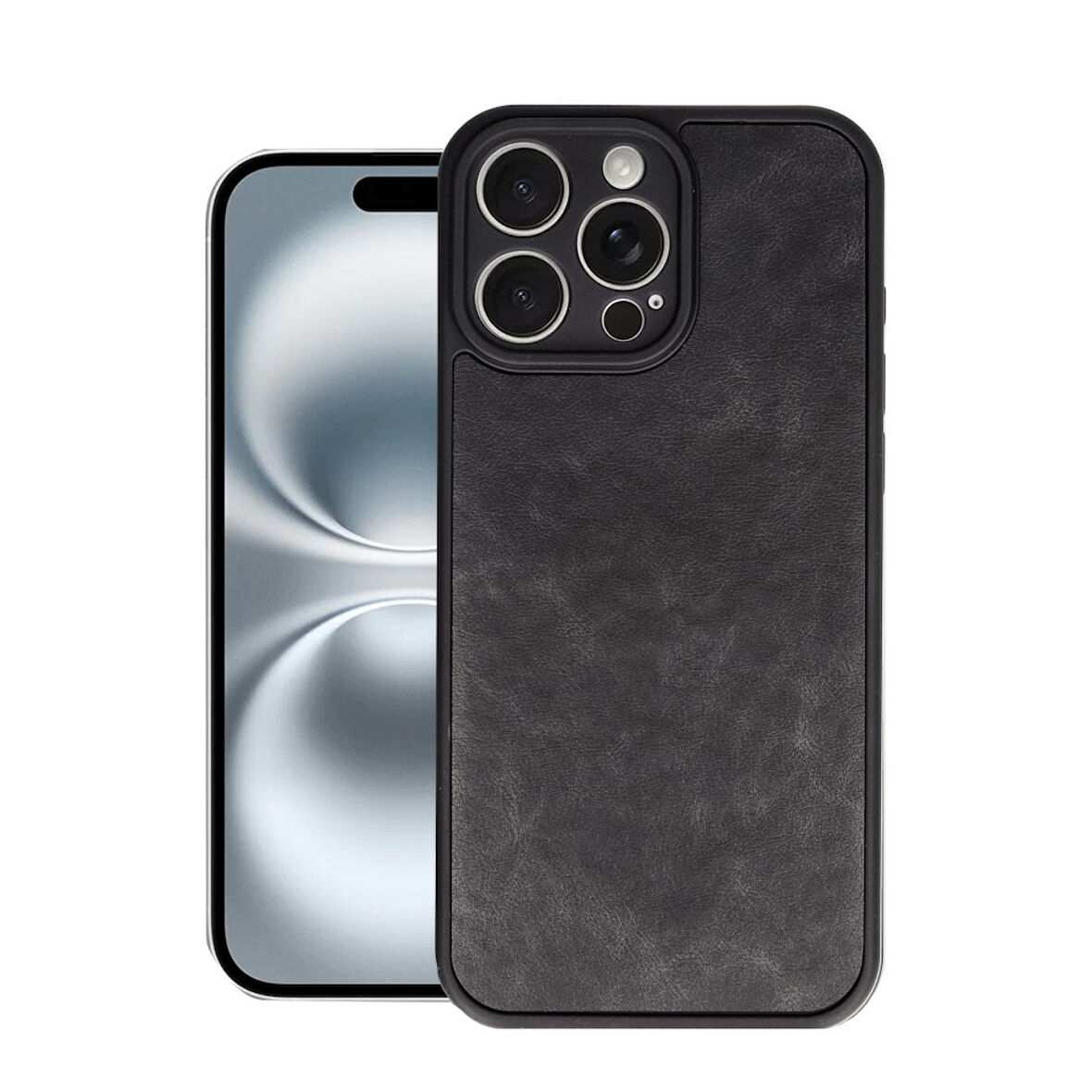Apple iPhone 16 Pro Max Kılıf Deri Görünümlü Şık Azn-Aras