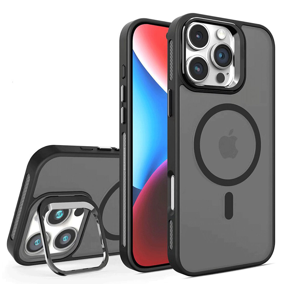 Apple iPhone 16 Pro Max Kılıf Kamera Standlı Kapak Jko-FletLens