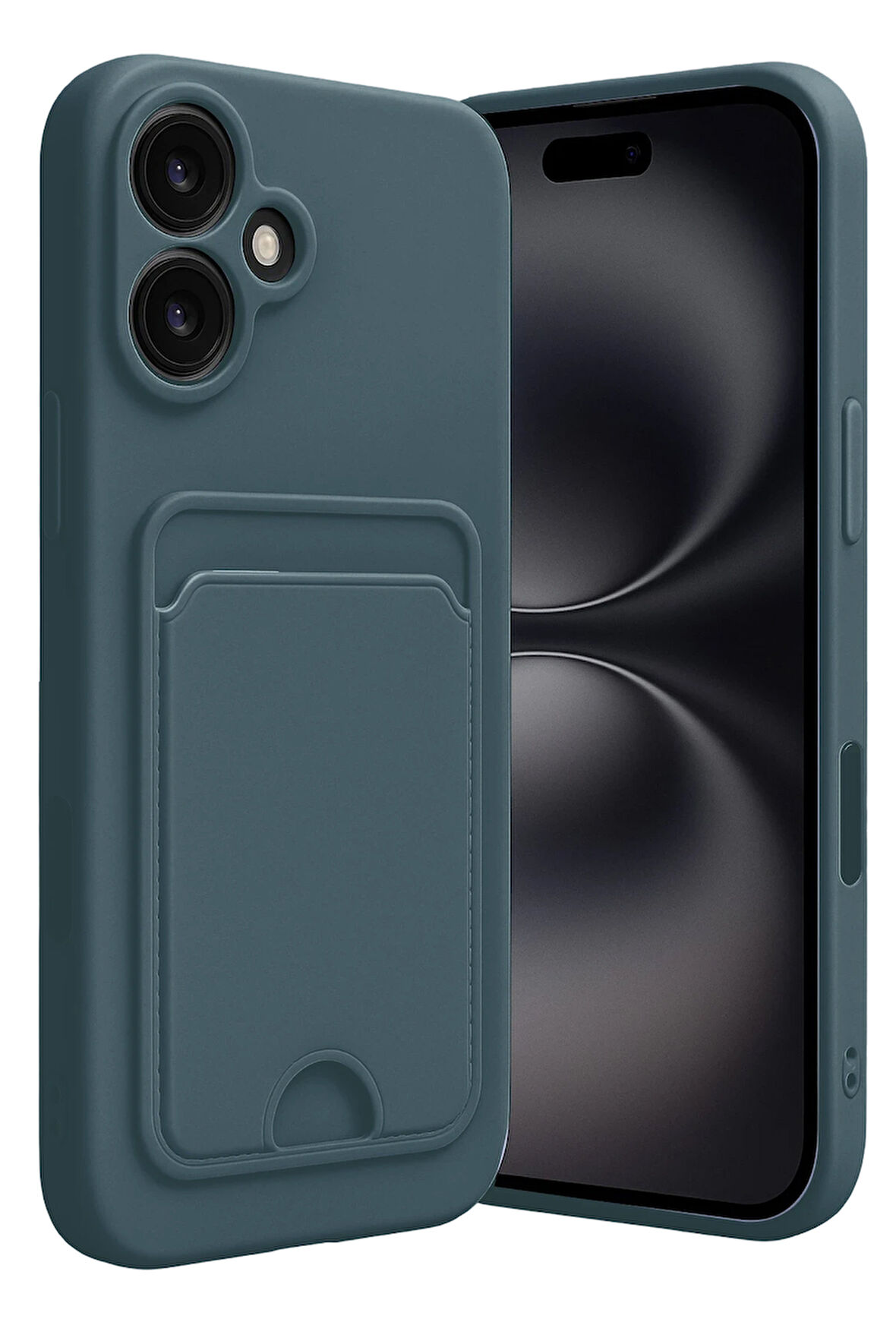 Apple iPhone 16 Kılıf Kartlıklı Soft Silikon Azn-Kelvin
