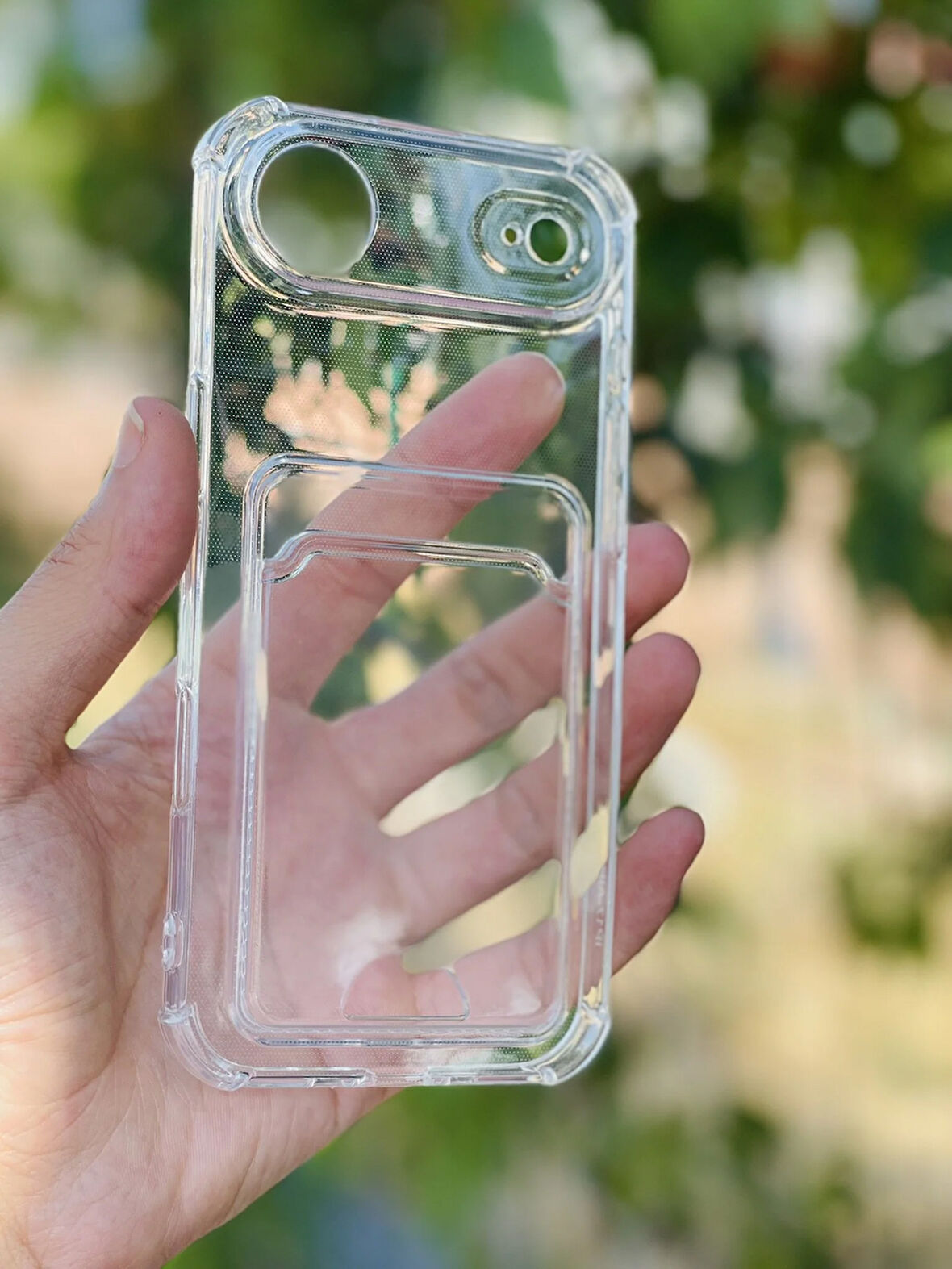 Apple iPhone 17 Air Kılıf Şeffaf Kartlıklı Silikon Azn-SetraKart