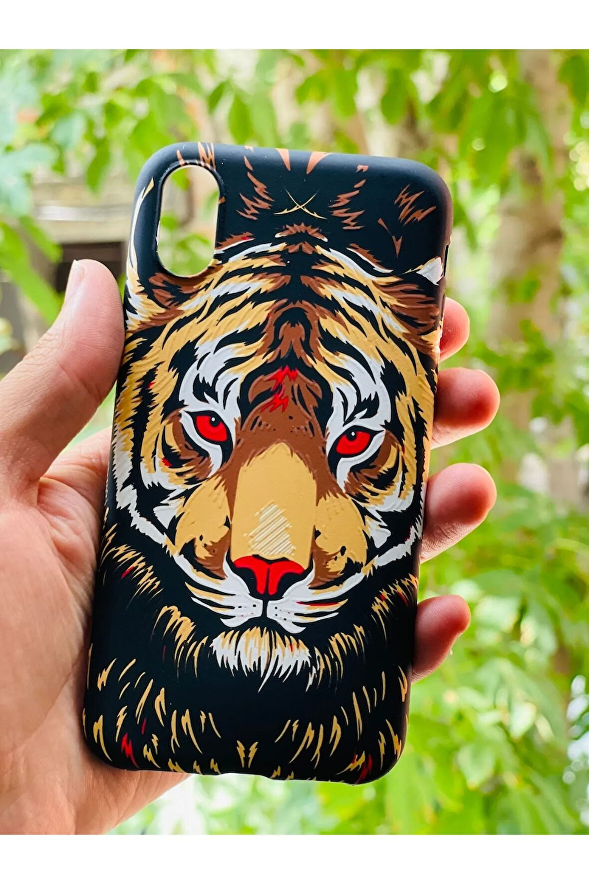 iPhone X / Xs  Uyumlu Kaplan Desenli Baskılı Silikon