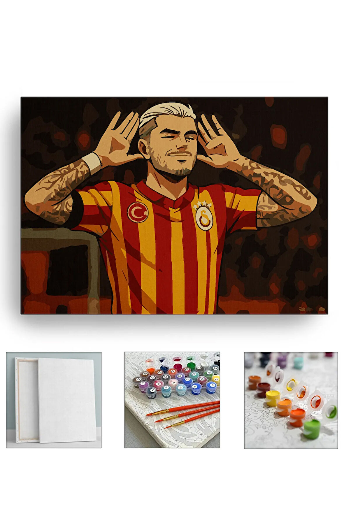 Sayılarla Boyama Seti Numaralı Tuval Fırça Boya Dahil Kasnaklı Set 40x50 Cm - İCOPAŞA