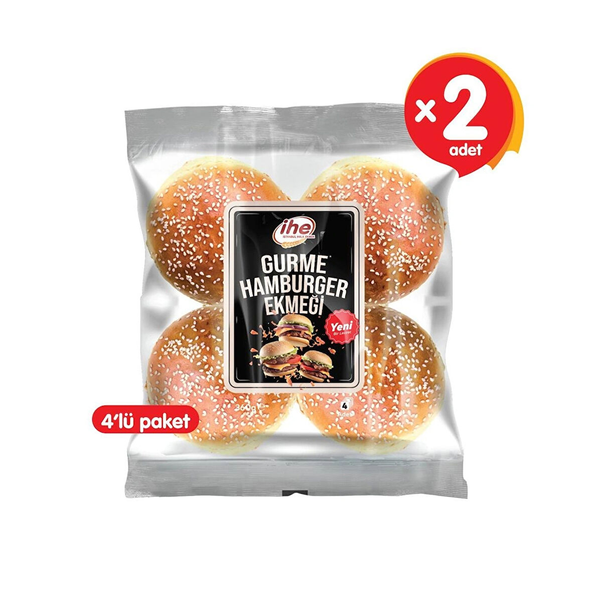 GURME HAMBURGER EKMEĞİ 360 gr. (2 ADET)