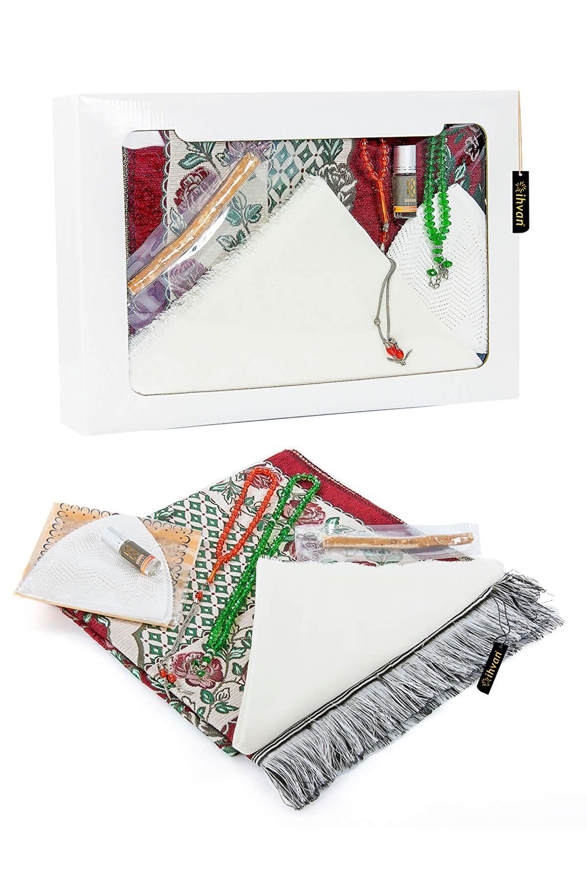 Ramazana Özel  Set 43 - Seccade - Örtü - Esans - Takke - Tesbih - Misvak - Kutulu