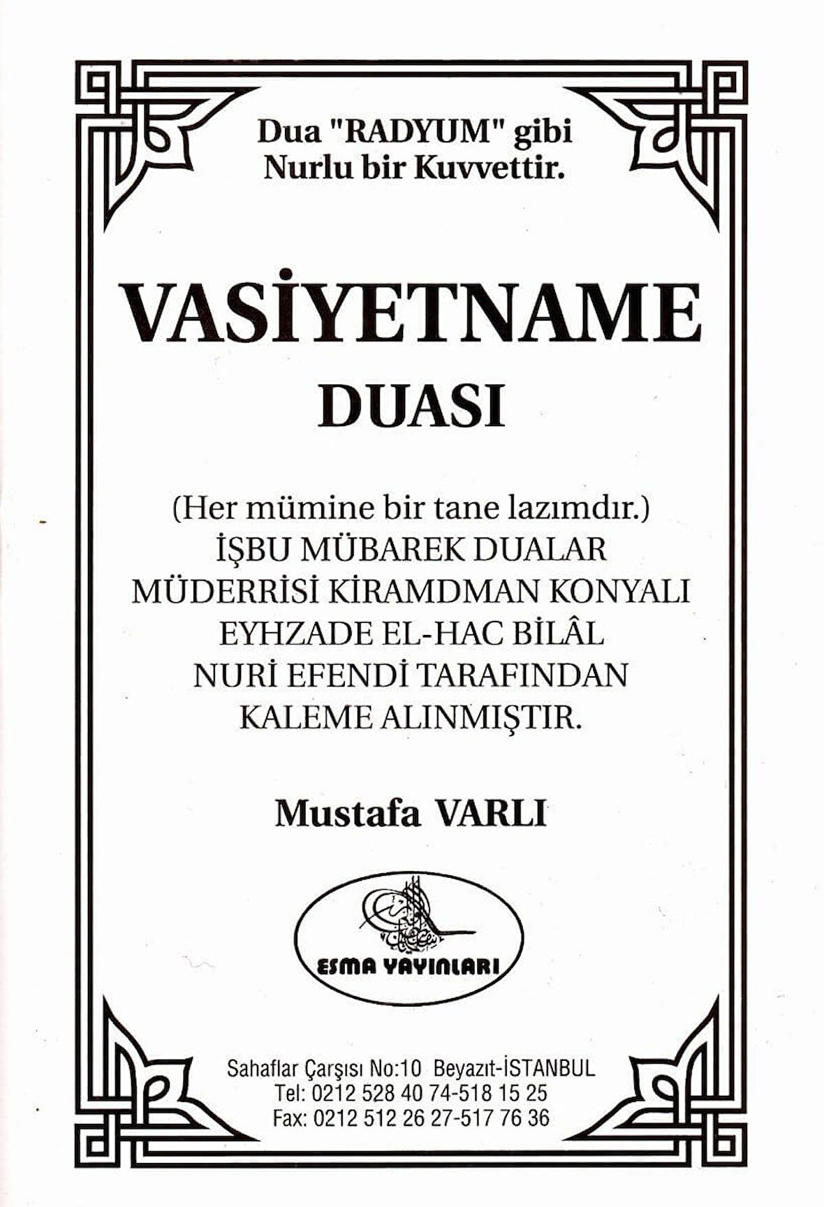 Vasiyetname Duası-1357