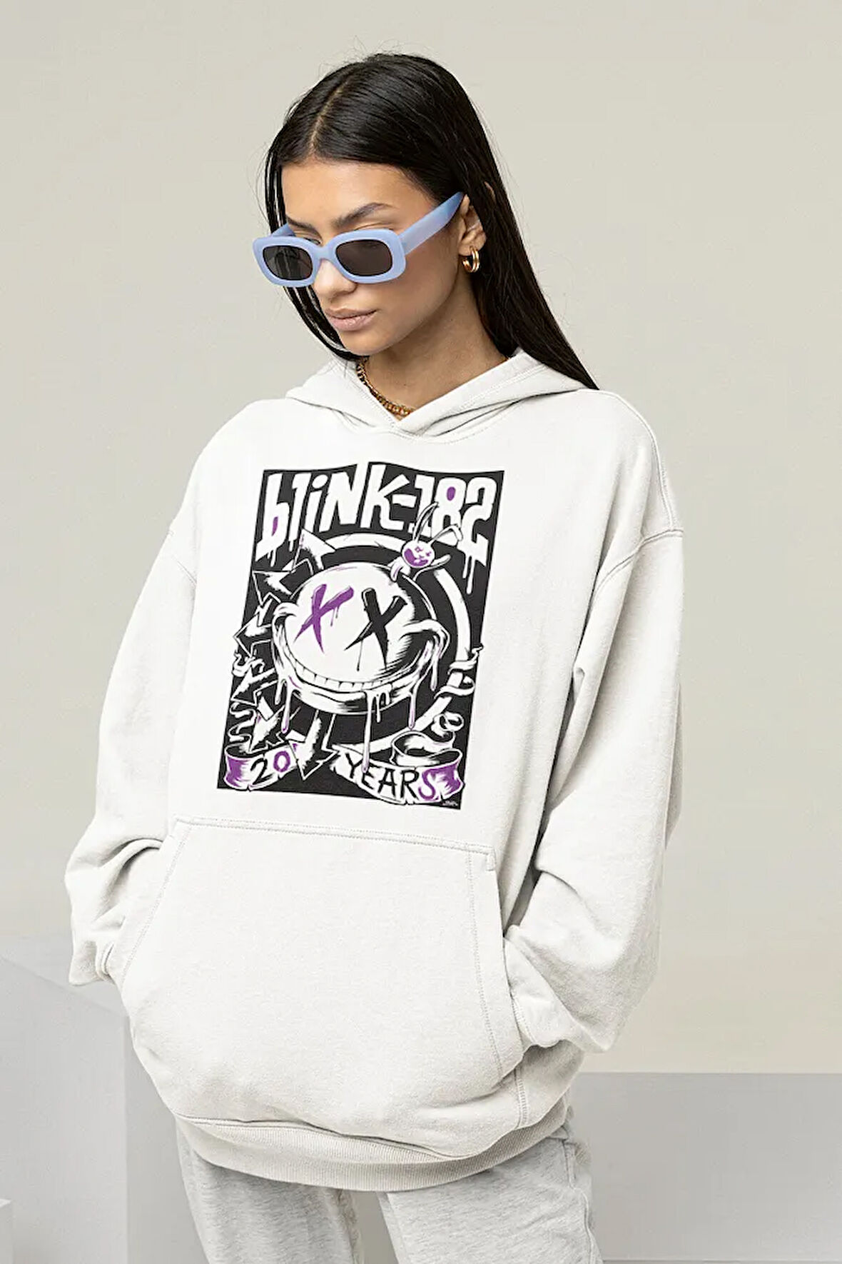 Blink-182 Baskılı Unisex Oversize Müzik Grubu Hoodie