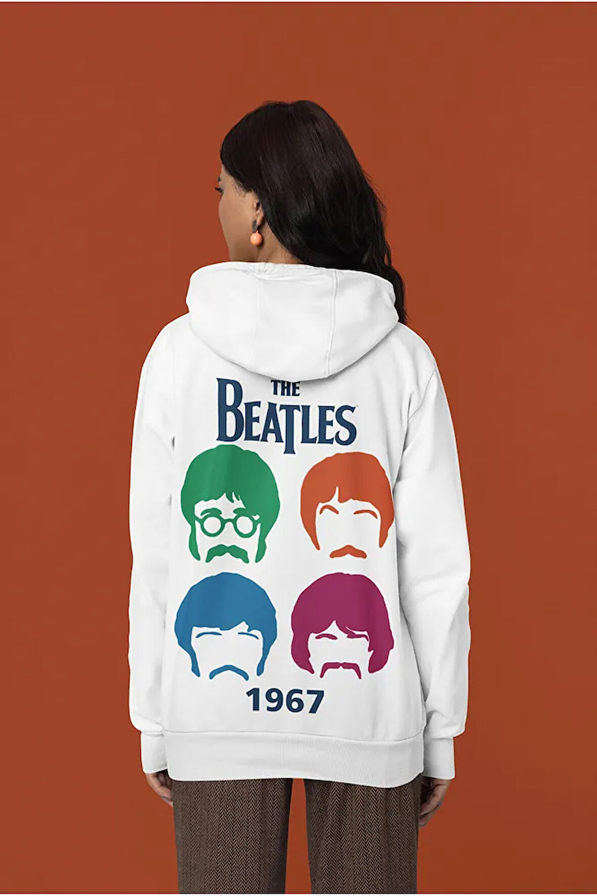 The Beatles 1967 Baskılı Unisex Oversize Müzik Grubu Hoodie