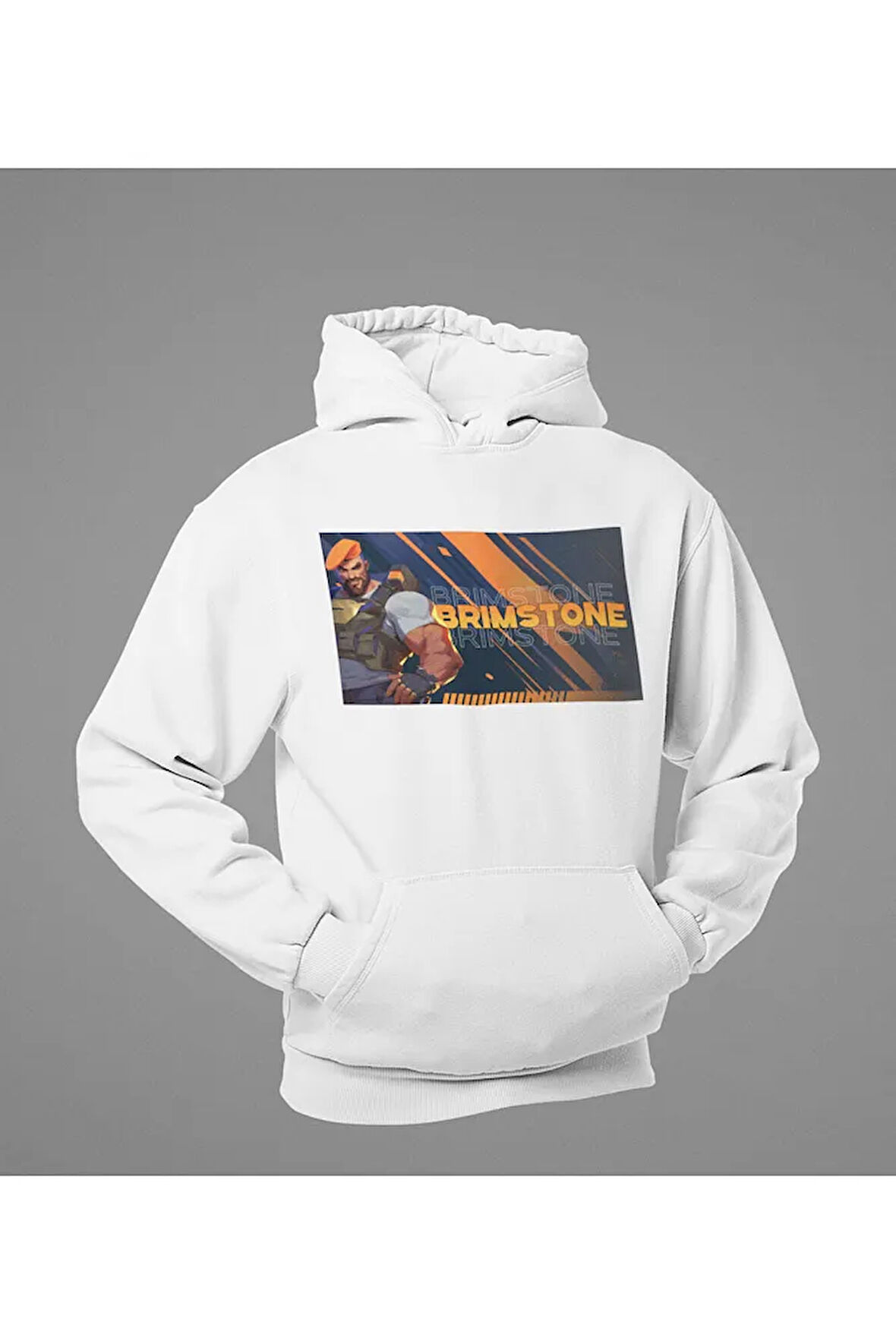 Brimstone Smoke Baskılı Unisex Oversize Vvalorant Hoodie