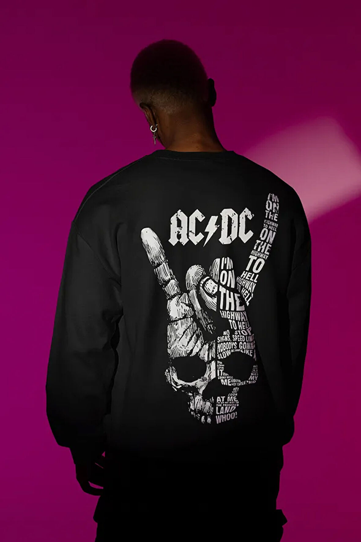 Müzik Grubu AC DC Baskılı Unisex Oversize Sweatshirt