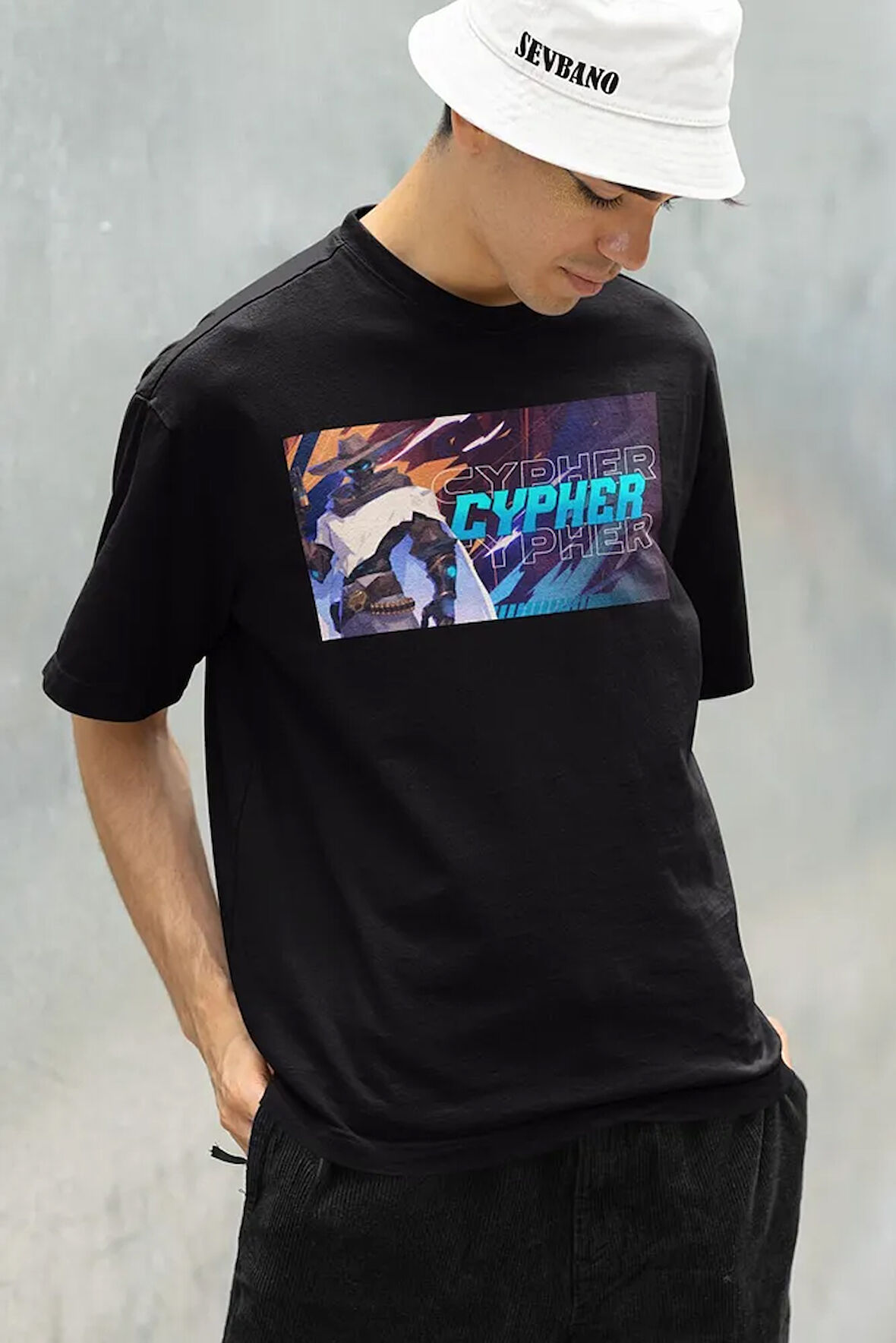 Cypherr Baskılı Unisex Oversize Vallorant Tişört