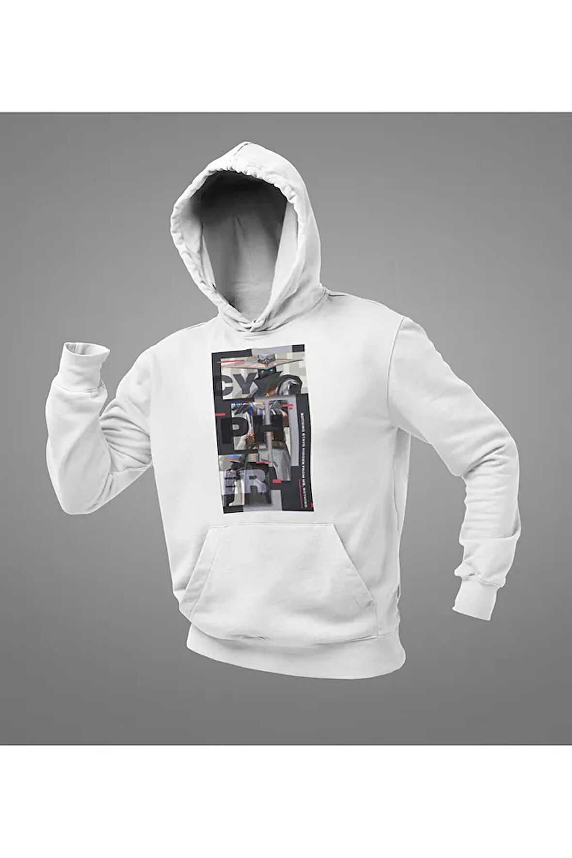 Cyper Valorrantt Karakteri Baskılı Unisex Oversize Hoodie